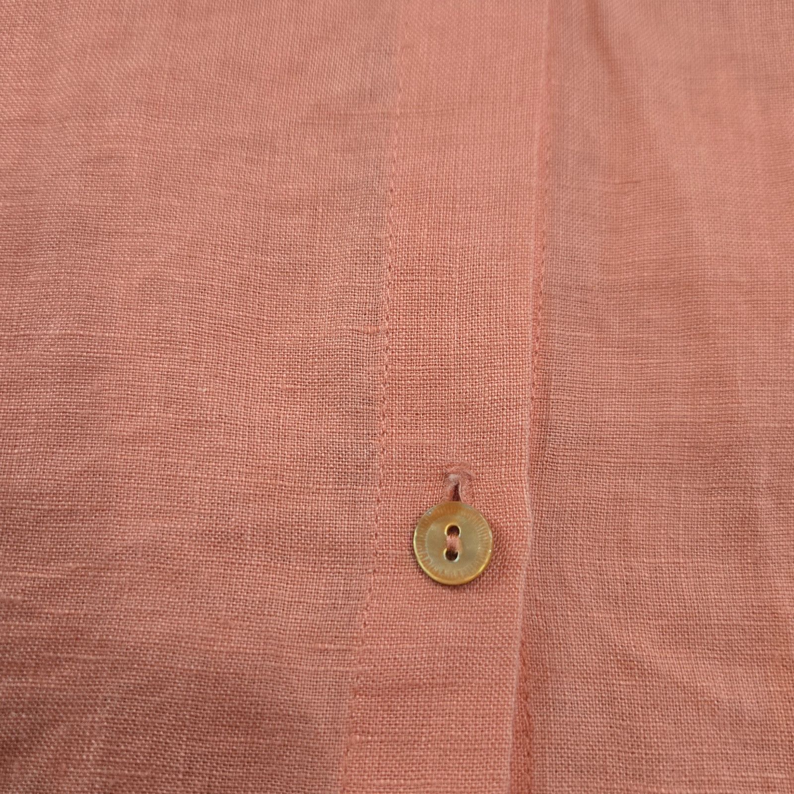Eileen Fisher Coral Irish Linen Button Front Oversized Top Size Medium Size M / US 6-8 / IT 42-44 - 6 Thumbnail