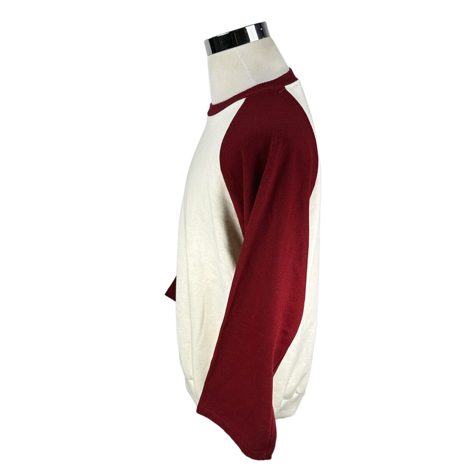 The Unbranded Brand Campus Sports Sweatshirt Men's XL White Burgundy Long Sleeve Size US XL / EU 56 / 4 - 4 Thumbnail