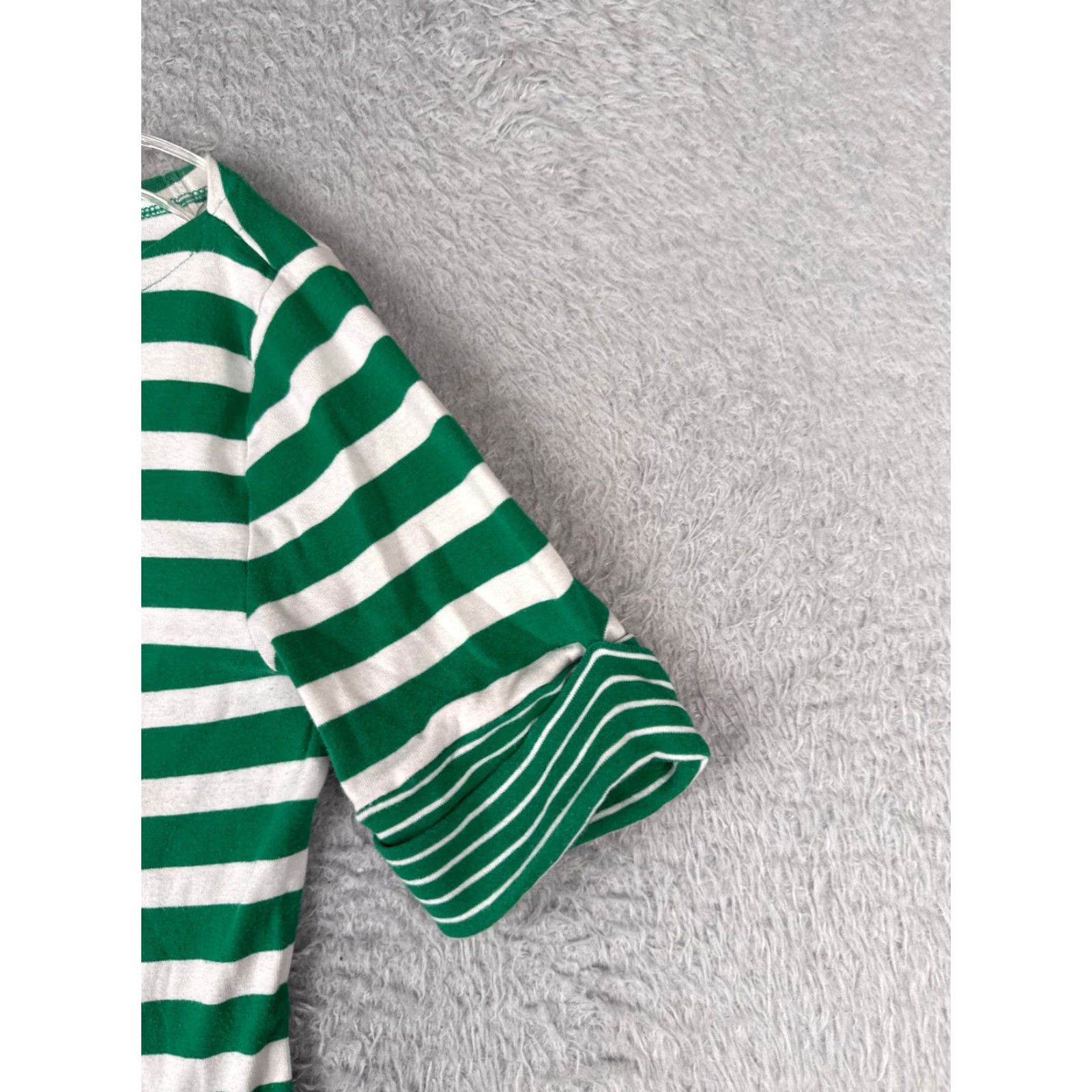 Tommy Hilfiger Tommy Hilfiger Green White Stripe Boat Neck Shirt Women Medium Casual Activewear Size M / US 6-8 / IT 42-44 - 2 Thumbnail