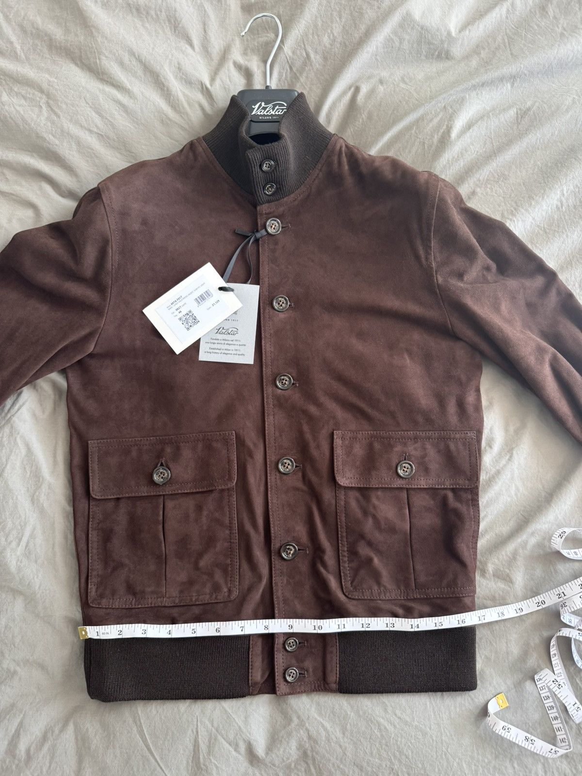 Valstar NWT Lined Valstarino Bomber Jacket in Suede Leather - Caffe Size US S / EU 44-46 / 1 - 3 Thumbnail