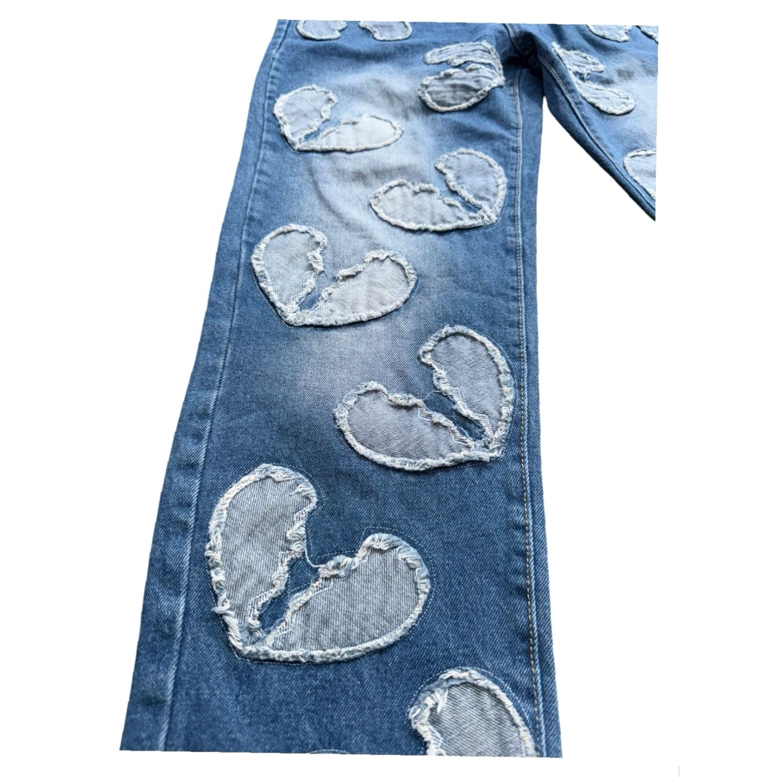 Vintage VINTAGE Y2K Heart Embroidered Light Wash Jeans Mens Ankle 30x? Blue Size Small Size US 30 / EU 46 - 4 Thumbnail