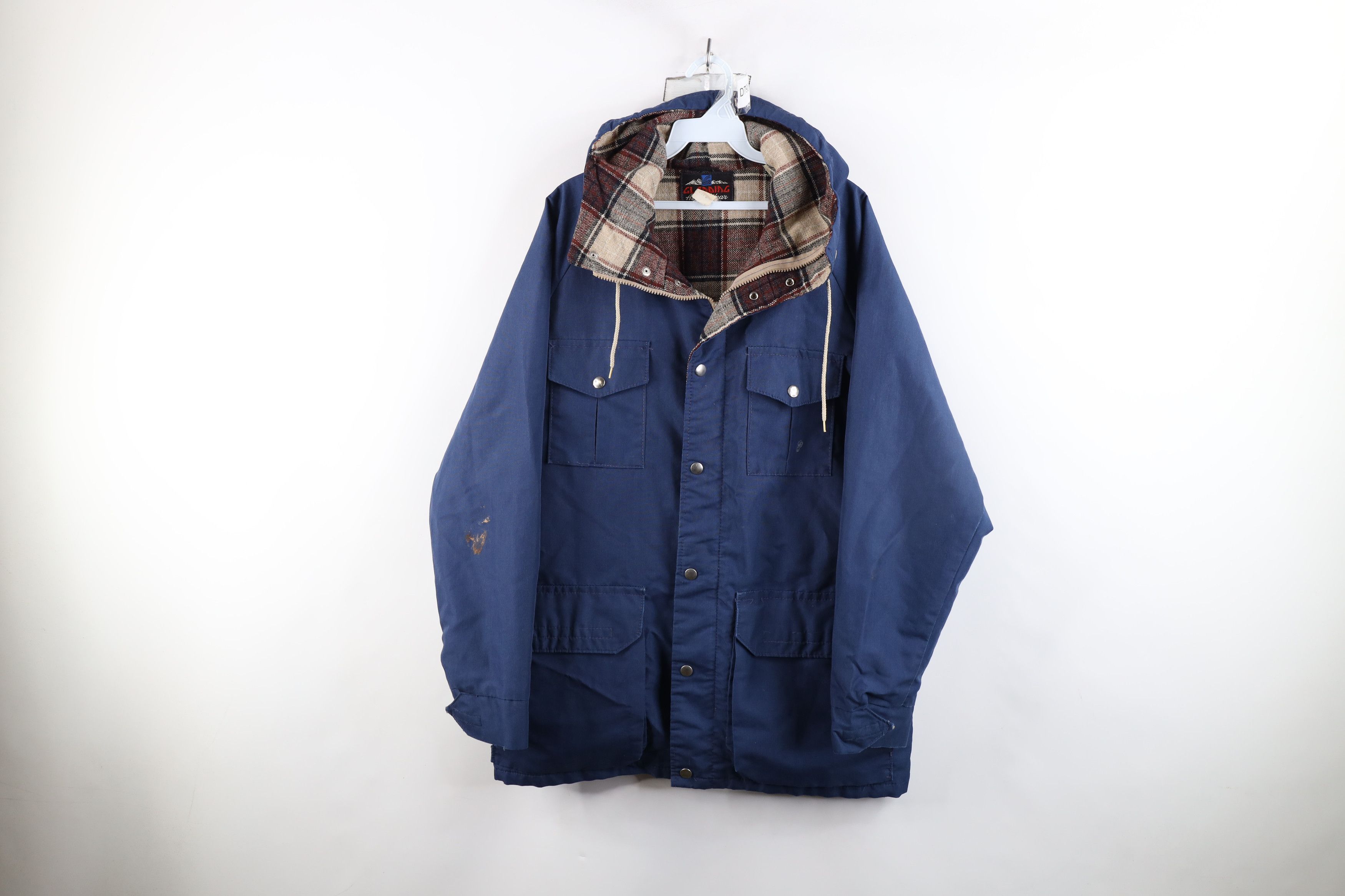 Vintage Vintage 70s Streetwear Wool Tweed Lined Hooded Parka Jacket Size US M / EU 48-50 / 2 - 1 Thumbnail