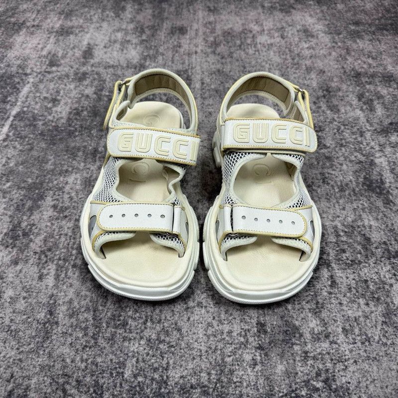 Gucci Gucci Leather Mesh Velcro Flat Sandals Size US 8.5 / EU 41-42 - 2 Thumbnail