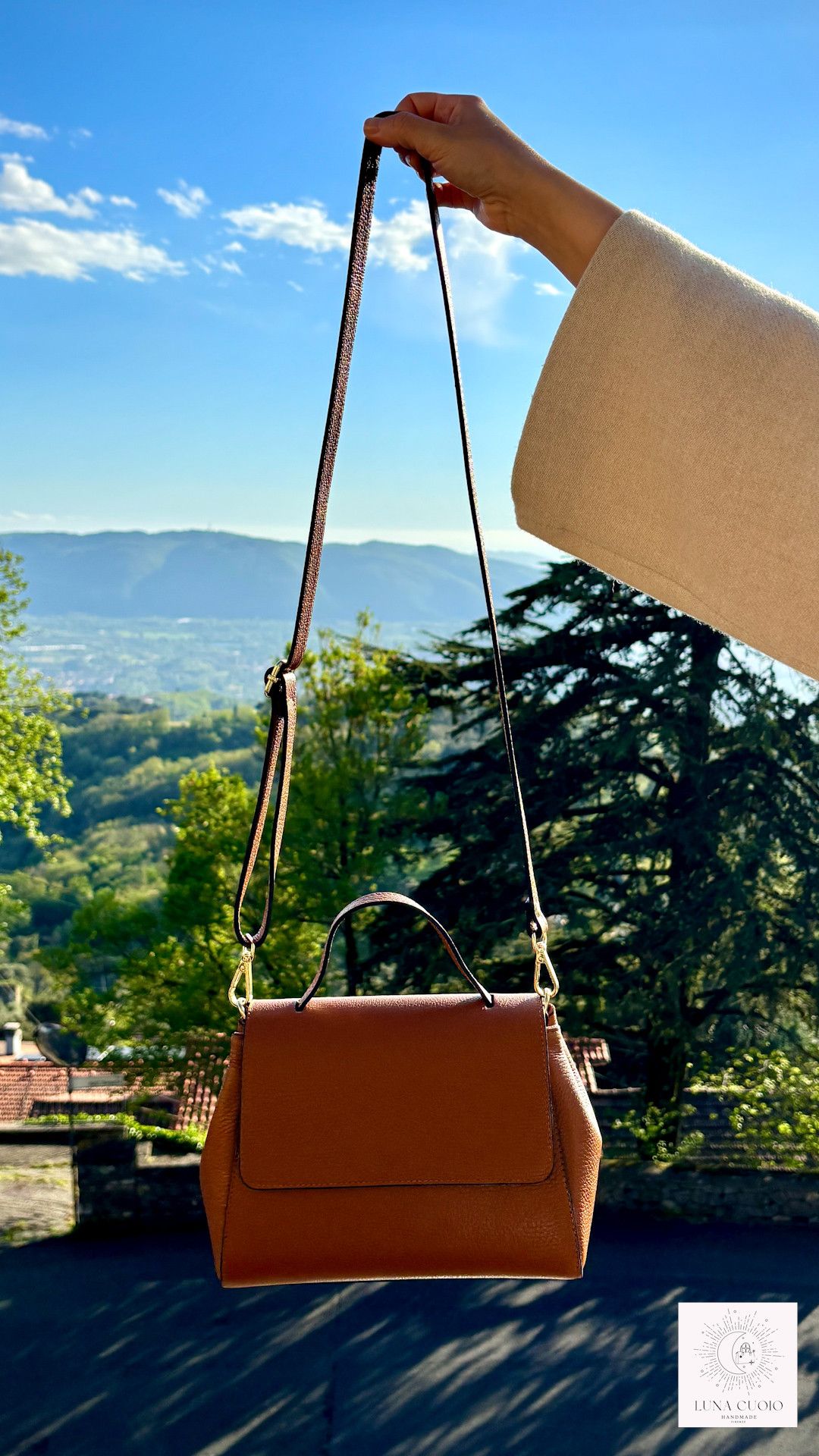 Vera Pelle Elegant Italian Handmade Leather Bag From Florence Size ONE SIZE - 5 Thumbnail