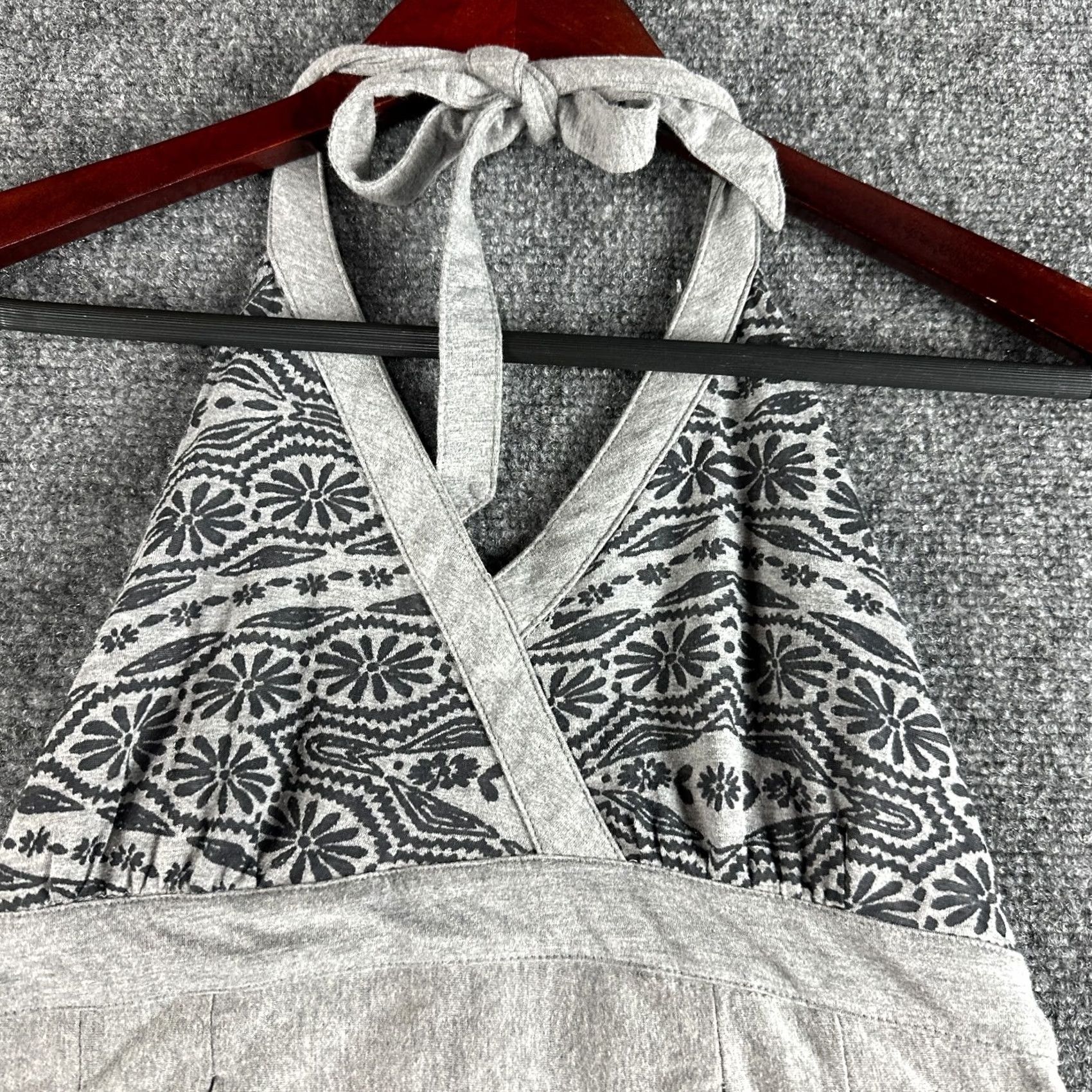 Athleta Athleta Dress Womens Small Gray Bohemian Halter Stretch Knit Tie Waist Lined Size S / US 4 / IT 40 - 3 Thumbnail