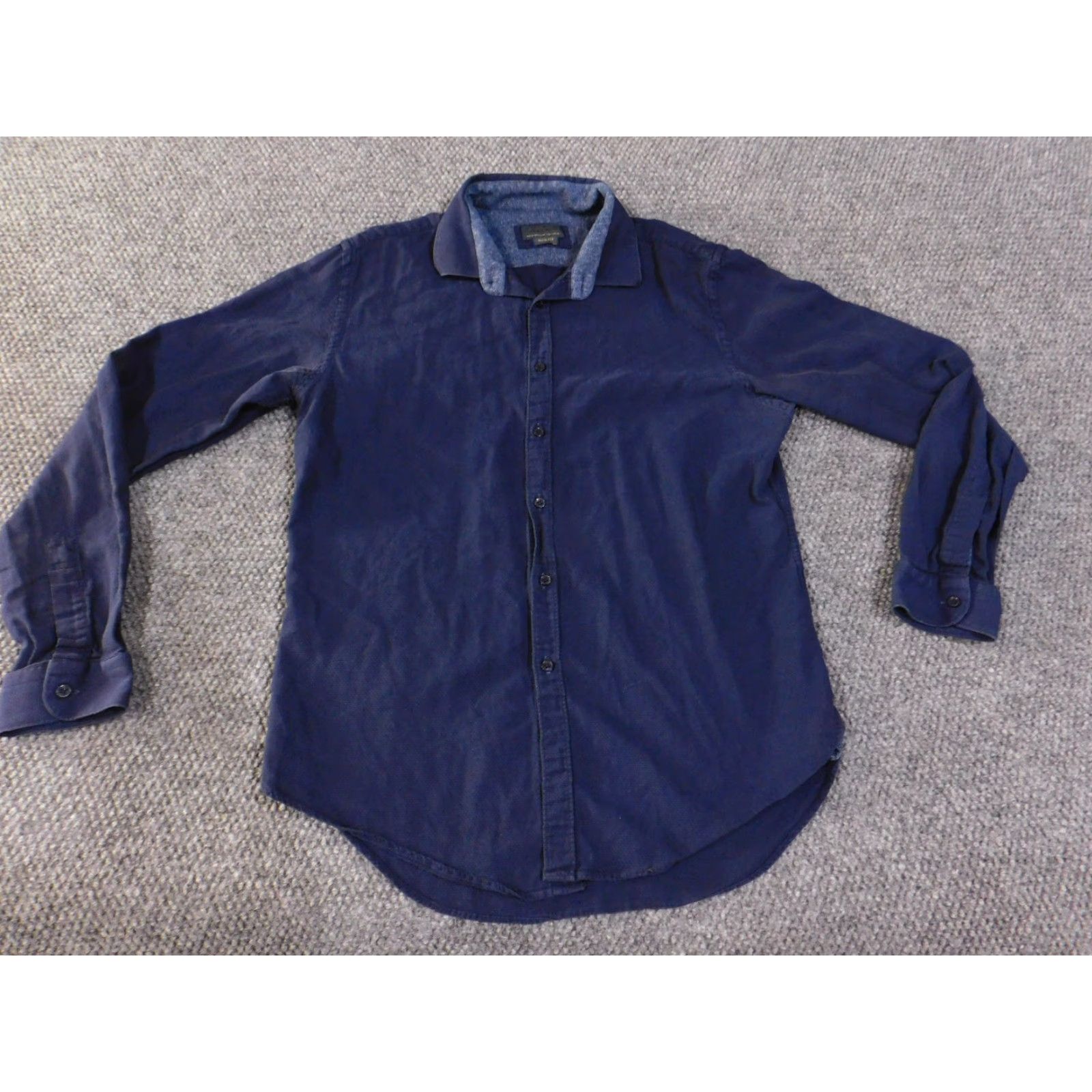 Zara Zara Man button down shirt Mens L Blue Geometric Slim Fit Casual Shirt Button-Up Knit Cotton Size US L / EU 52-54 / 3 - 3 Thumbnail