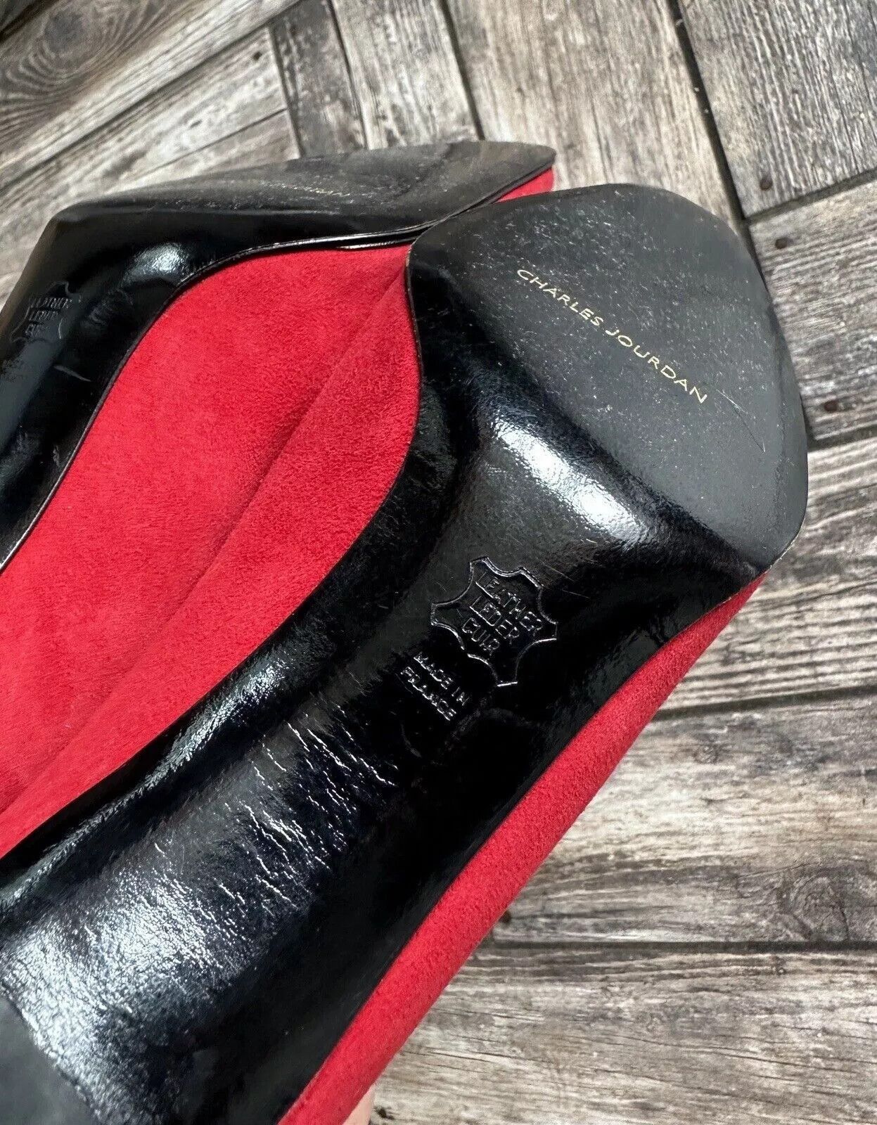 Charles Jourdan Vintage Charles Jourdan Paris Red Heels Suede Leather Shoes Size US 8 / IT 38 - 13 Thumbnail