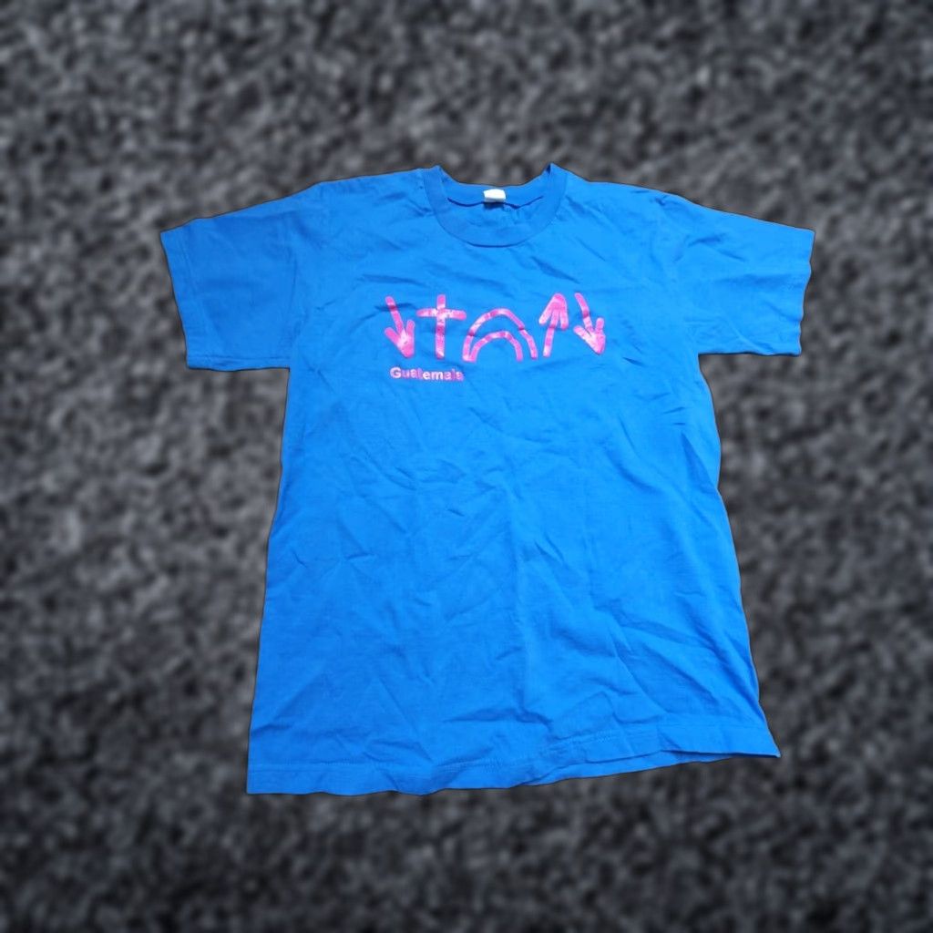 Vintage VINTAGE COC T-Shirt Men Shirt L Blue 1990s Gospel Jesus Guatemala Short Sleeve Crew Neck Religious Size US L / EU 52-54 / 3 - 1 Thumbnail