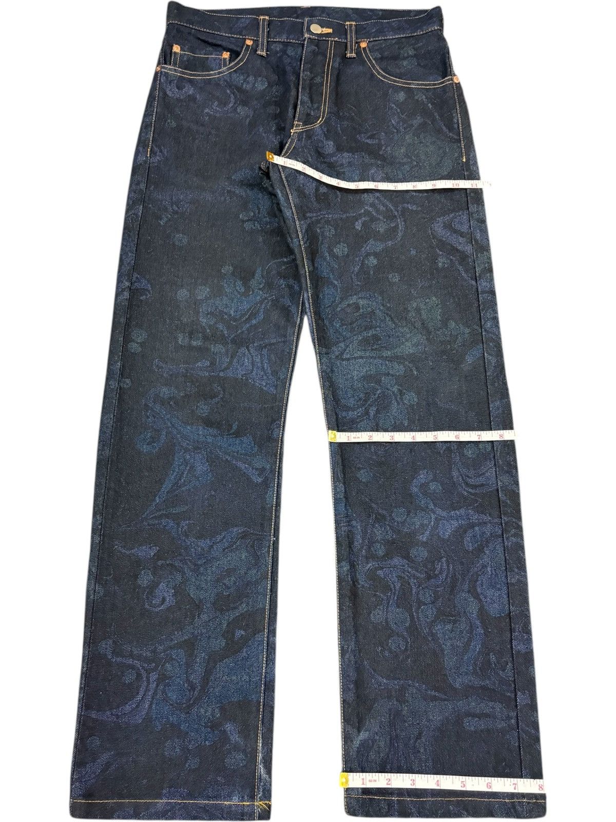 Comme des Garcons Homme RARE CDG Homme Floral Paisley Jacquard Artisanal Jeans Size US 31 - 14 Thumbnail
