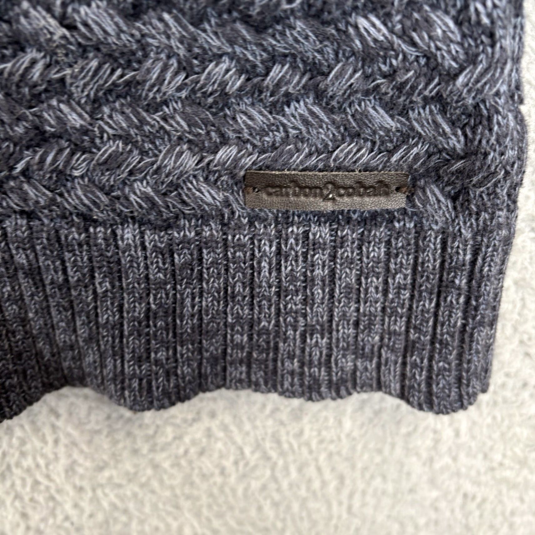 Carbon2Cobalt Carbon 2 Cobalt Sweater Mens Large Blue Crewneck Knit Cotton Pullover Knit Open-Knit All Seasons Classic Outdoor Preppy Man Apparel Size US L / EU 52-54 / 3 - 4 Thumbnail