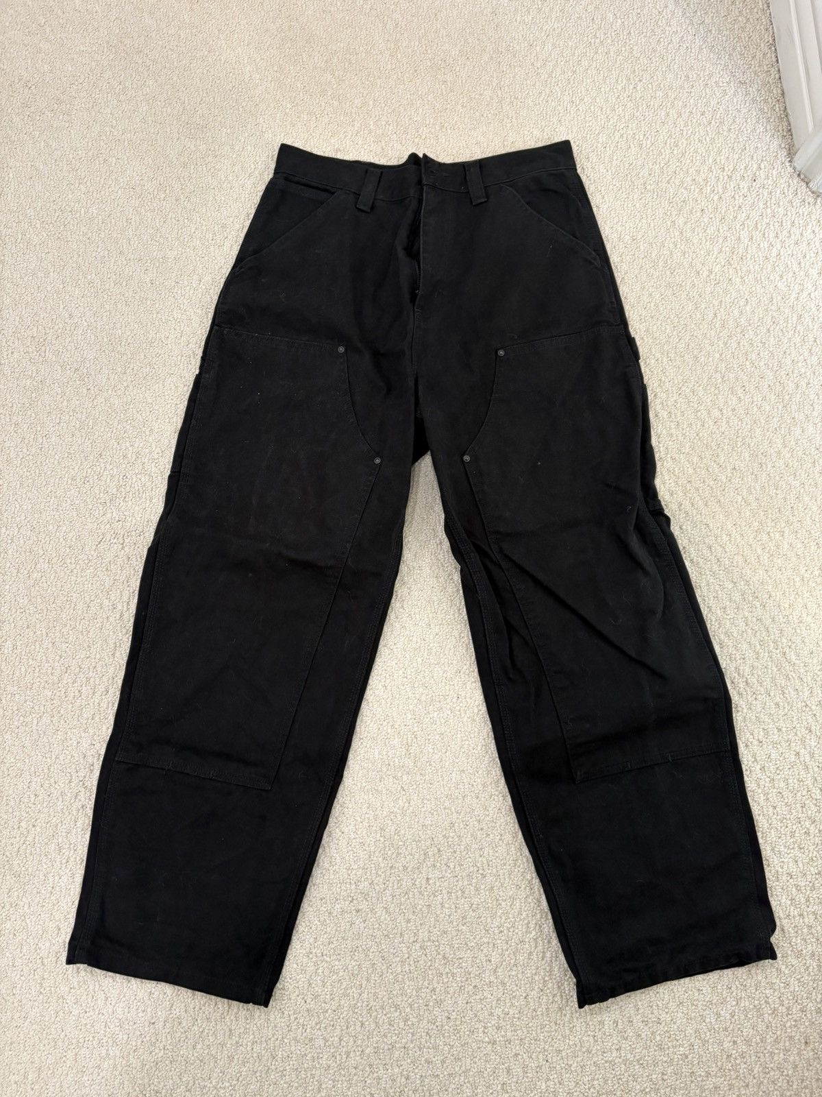 Carhartt Wip Black Carhartt Work In Progress double knee carpenter pant Size US 33 - 1 Thumbnail