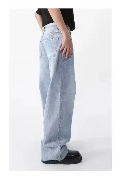Japanese Brand Vintage Faded Blue Wide leg jeans Size US 28 / EU 44 - 3 Thumbnail