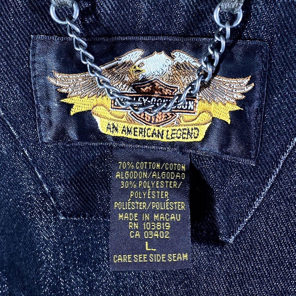 Harley Davidson Veste En Jean Biker Broderies Tribal Vintage Harley Davidson Size L / US 10 / IT 46 - 6 Thumbnail