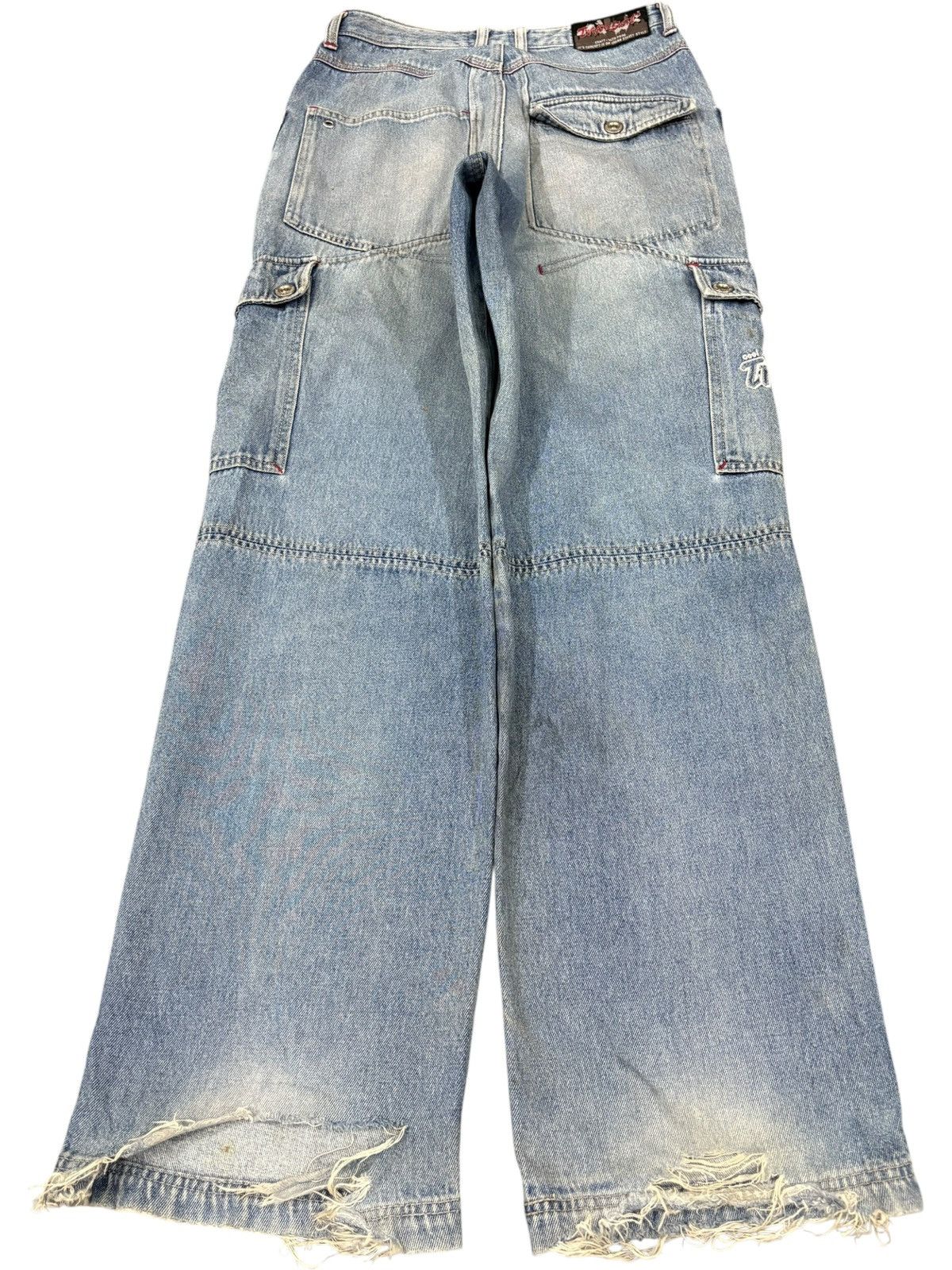 Other Vintage Japanese Brand Mud Wash Distress Baggy Cargo Jeans Size US 29 - 2 Thumbnail