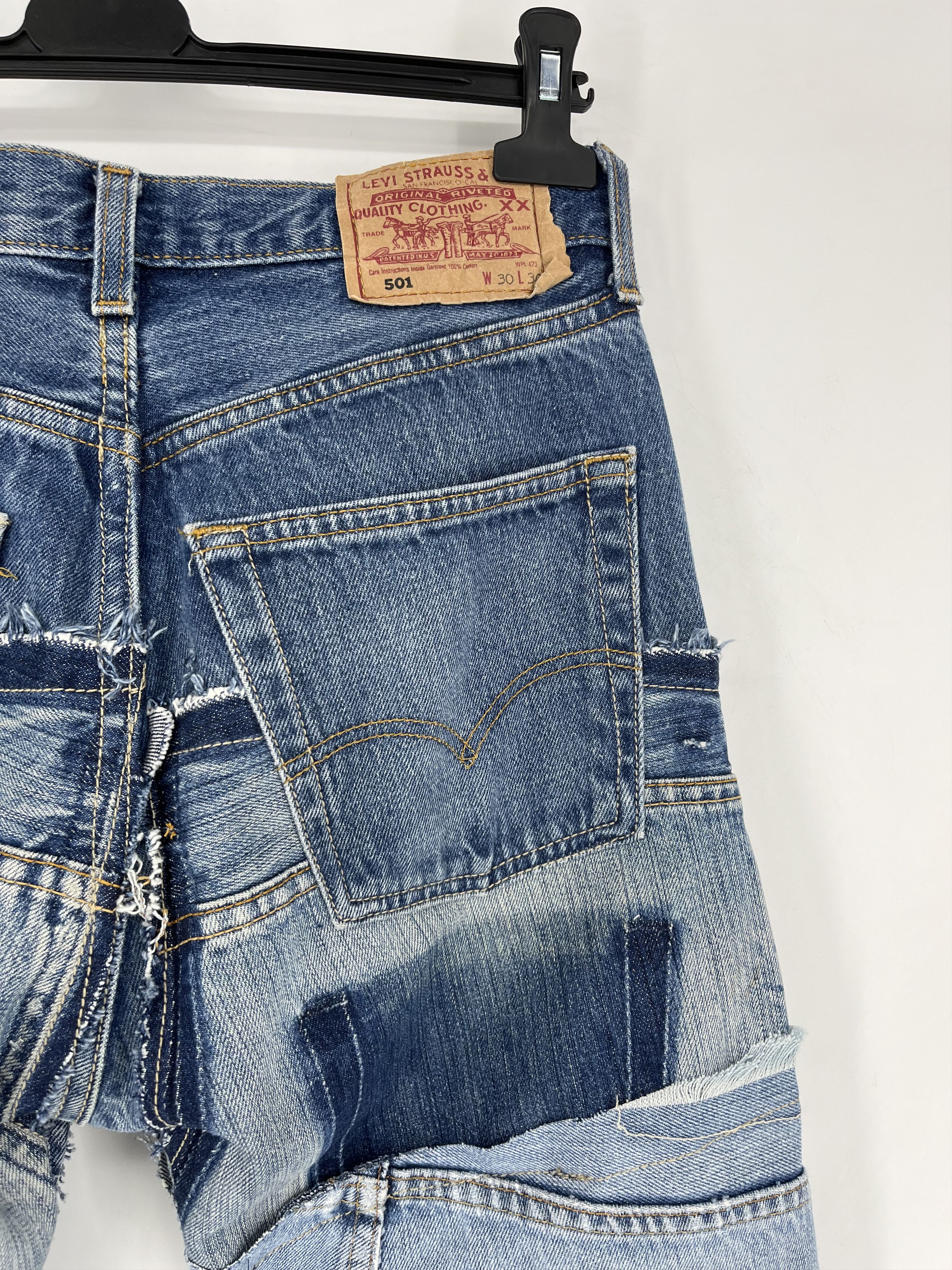 Other 90s Levi’s 501 Patchwork Multipocket Denim Custom Jeans USA Size US 30 / EU 46 - 13 Thumbnail