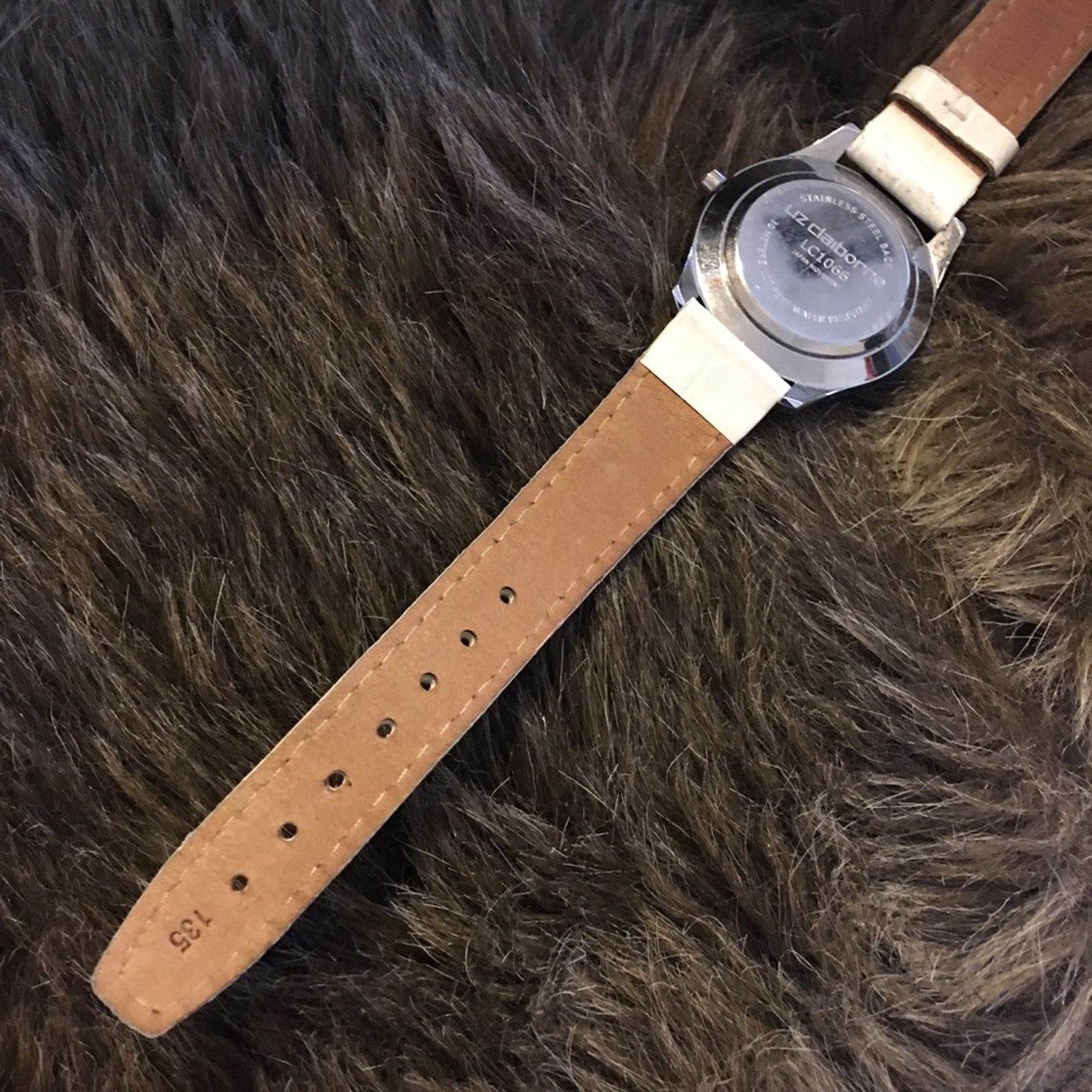 Jewelry Liz Claiborne crystal white leather band watch Size ONE SIZE - 8 Thumbnail