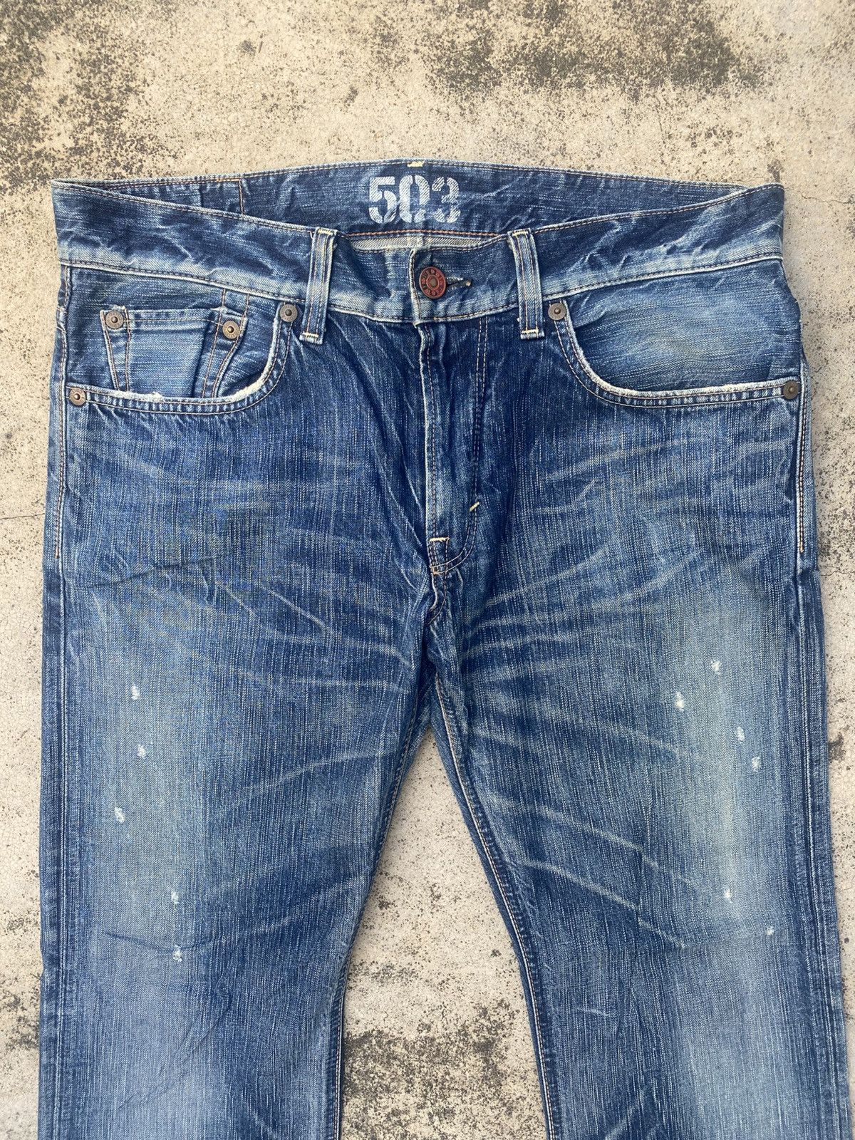 Edwin × If Six Was Nine × Vintage Vintage Flare Edwin Blue Trip Honeycomp Jeans Size US 36 / EU 52 - 4 Thumbnail