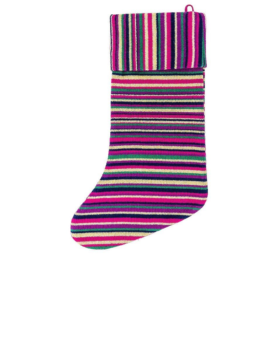 The Elder Statesman $495 The Elder Statesman Stripe Cashmere Holiday Stocking Size ONE SIZE - 1 Thumbnail