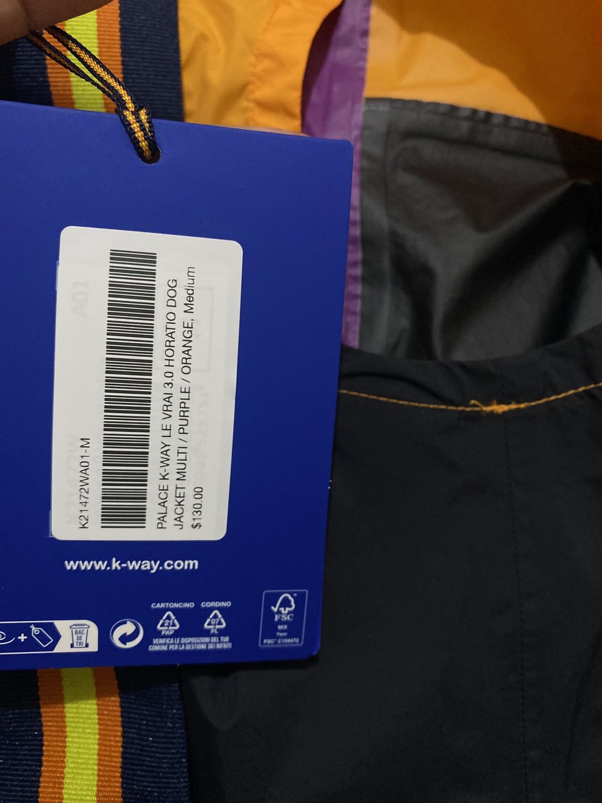 K-Way × Palace Palace K-Way Le Vrai 4.0 Horatio Dog Jacket Purple/Orange Size ONE SIZE - 7 Thumbnail