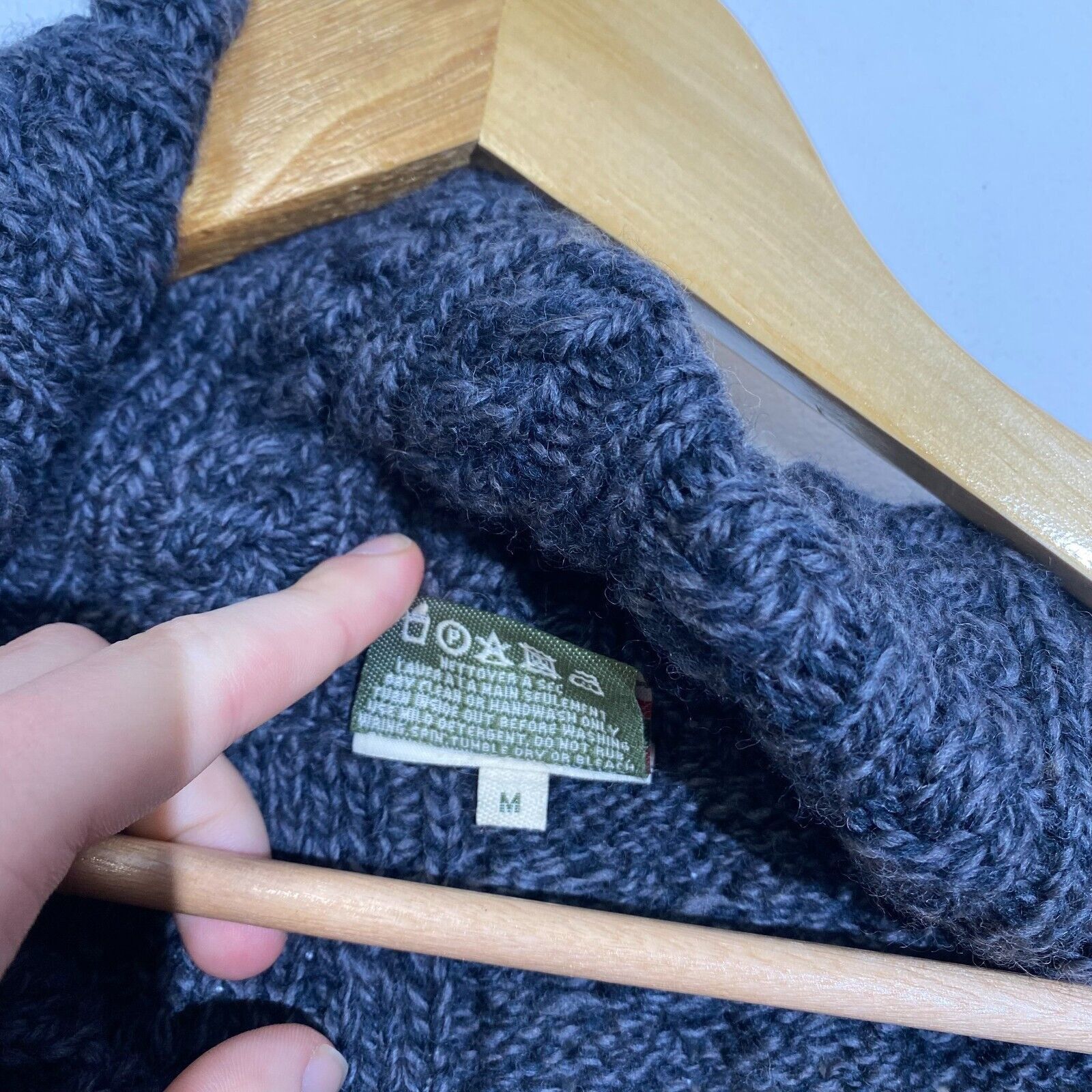 Vintage Vintage Women's Gray Wool Size S Cableknit Y2K Turtleneck Size US S / EU 44-46 / 1 - 6 Thumbnail