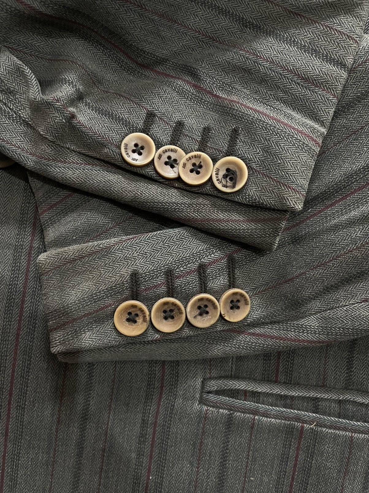 Just Cavalli Roberto Cavalli Just Cavalli Pin Stripe Blazer Suits Jacket Size 40R - 6 Thumbnail