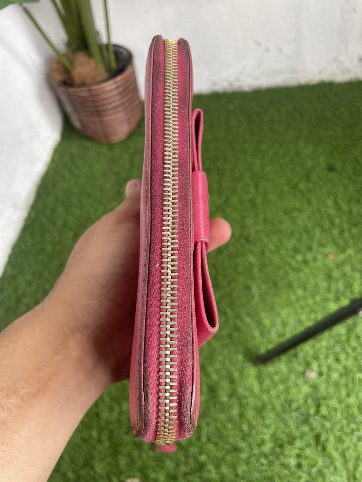 Prada PRADA Zip Around Long Wallet Fiocco Ribbon Saffiano Leather Size ONE SIZE - 10 Thumbnail