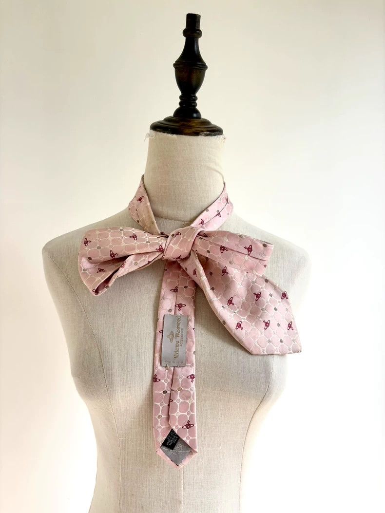 Vivienne Westwood Vivienne Westwood Pink Diamond Print Saturn Tie Size ONE SIZE - 1 Thumbnail