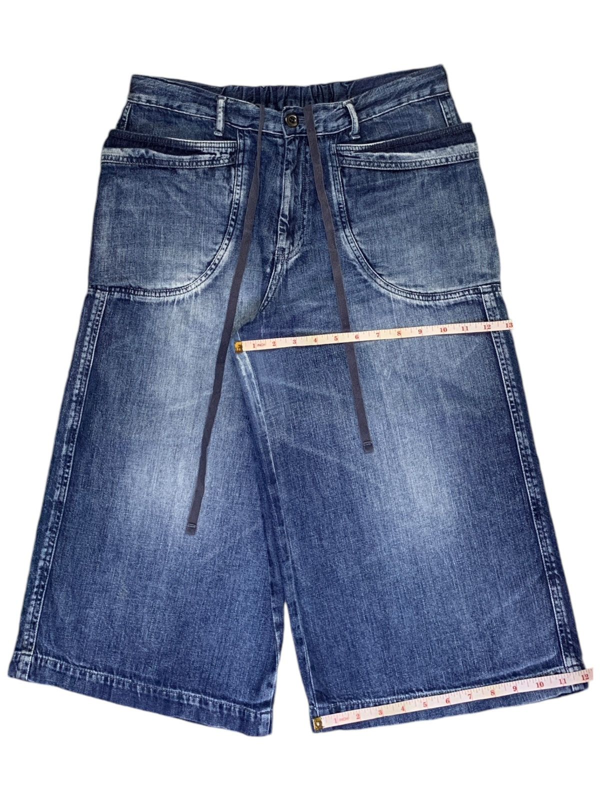 Japanese Brand SALES🔥Vintage Japanese Faded blue Wash Baggy Jean Shorts Size US 31 - 16 Thumbnail
