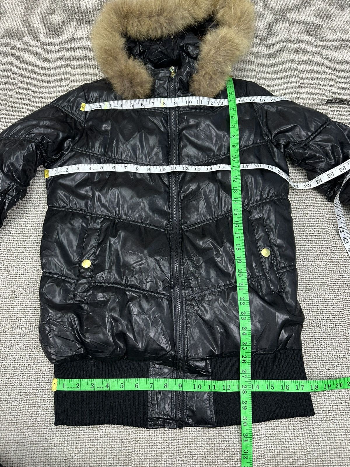 Le Grande Bleu (L.G.B.) Pendora Faux Fur Wax Puffer LGB Style Jacket Z254 Size US L / EU 52-54 / 3 - 8 Thumbnail