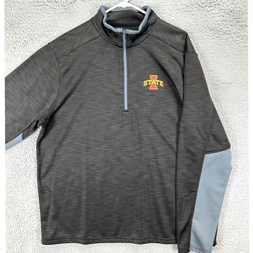 Vintage J. America Iowa State Cyclones Pullover Shirt Mens XL Grey 1/4 Zip Mock Neck Athletic Lightweight Size US XL / EU 56 / 4 - 2 Thumbnail
