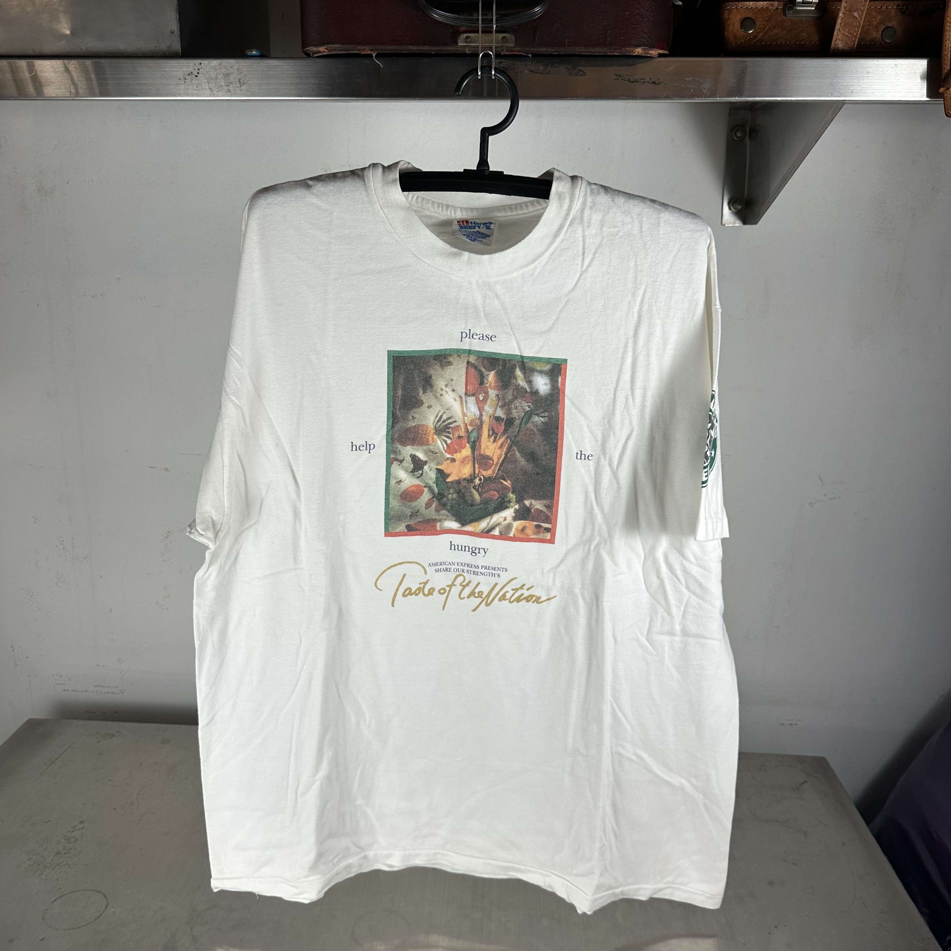 Vintage 90s Please Help the Hungry Starbucks Coffee Charity T-shirt Size US XL / EU 56 / 4 - 1 Thumbnail