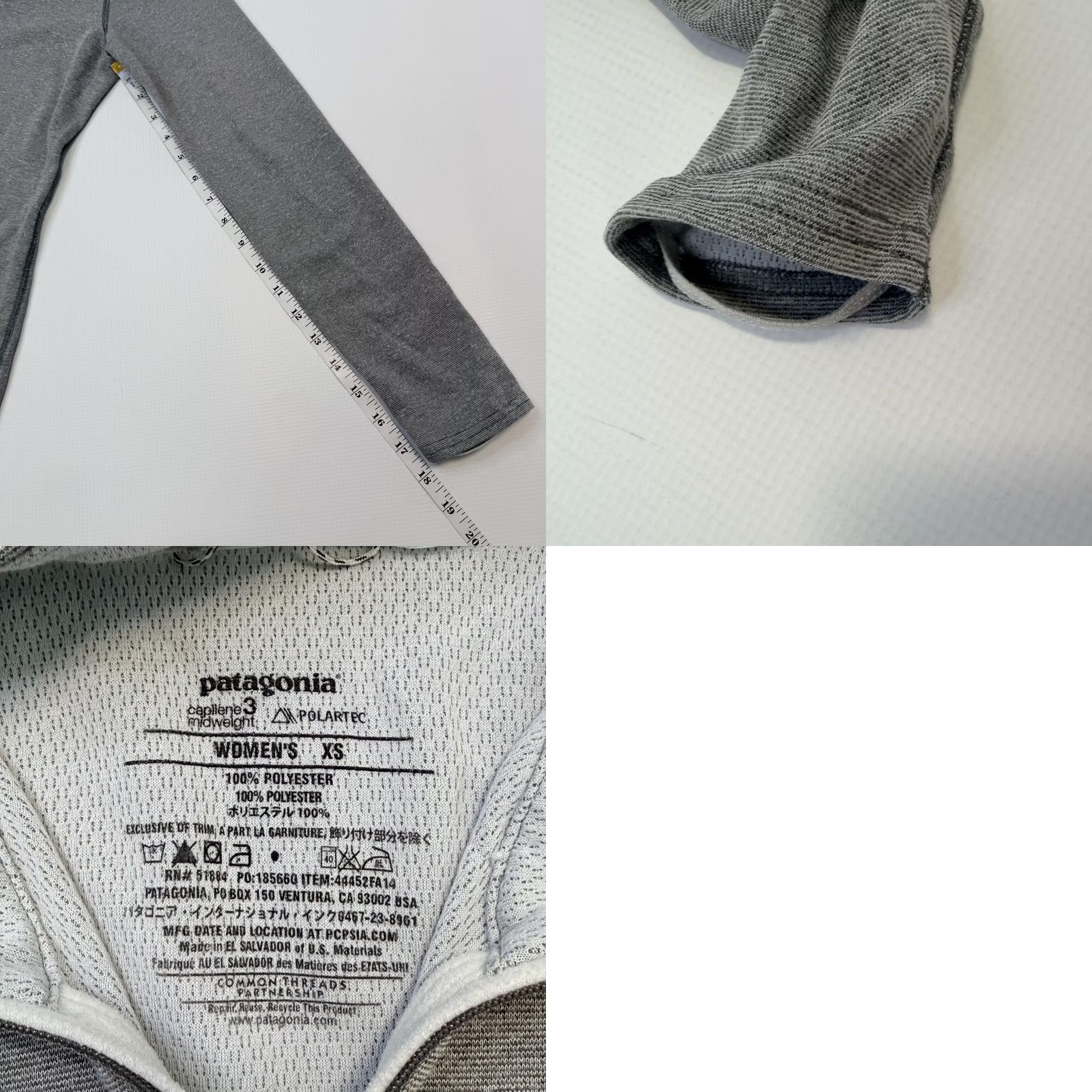 Patagonia Patagonia Capilene 3 Midweight Womens XS Gray 1/4 Zip Pullover Shirt Size XS / US 0-2 / IT 36-38 - 8 Thumbnail