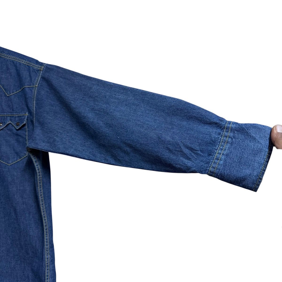 Levi's Vintage 90s Levis Big E Western Denim Shirt Selvedge Size US L / EU 52-54 / 3 - 6 Thumbnail