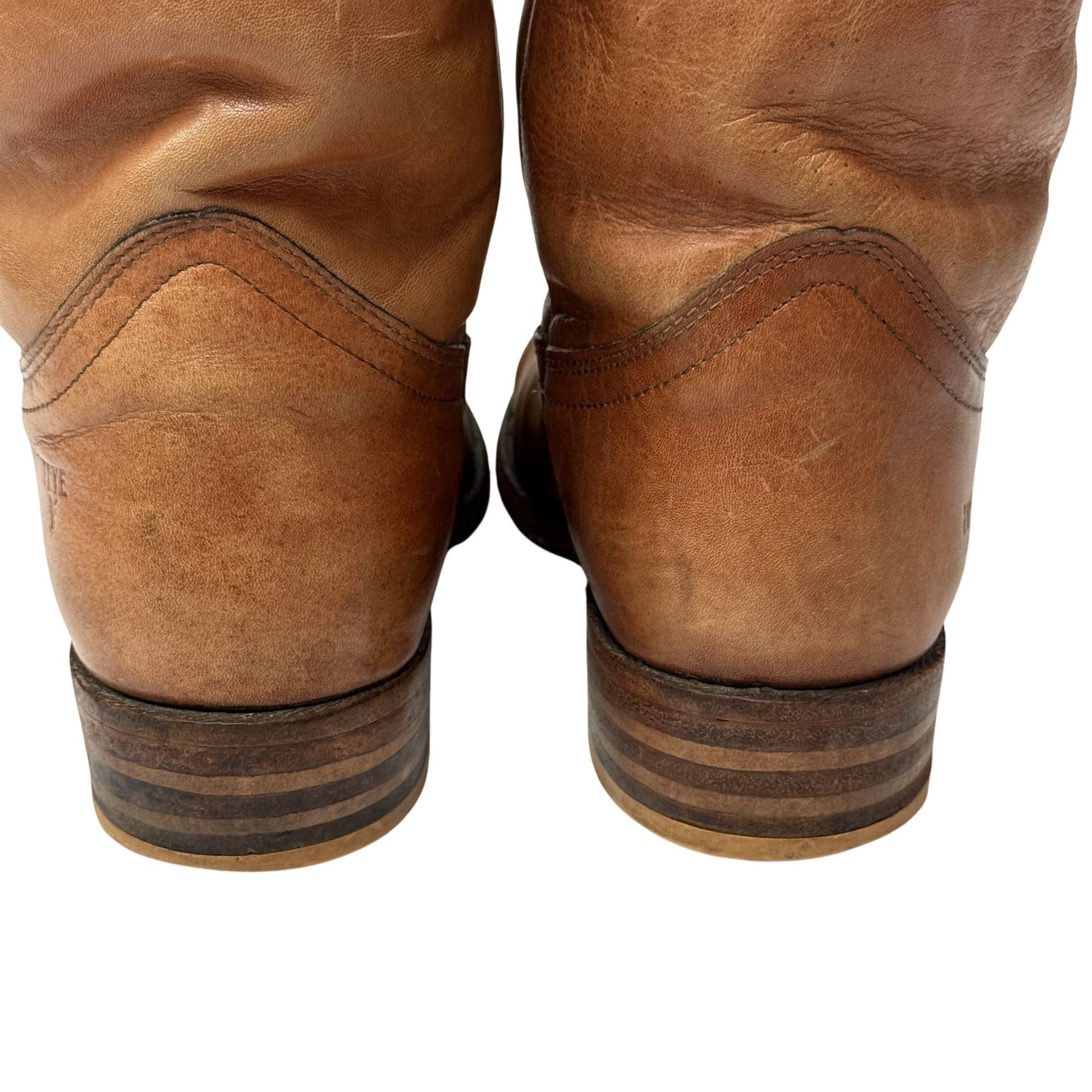 Frye Vtg FRYE COGNAC Leather Distressed Cowboy Western Boots Size US 9 / EU 42 - 6 Thumbnail