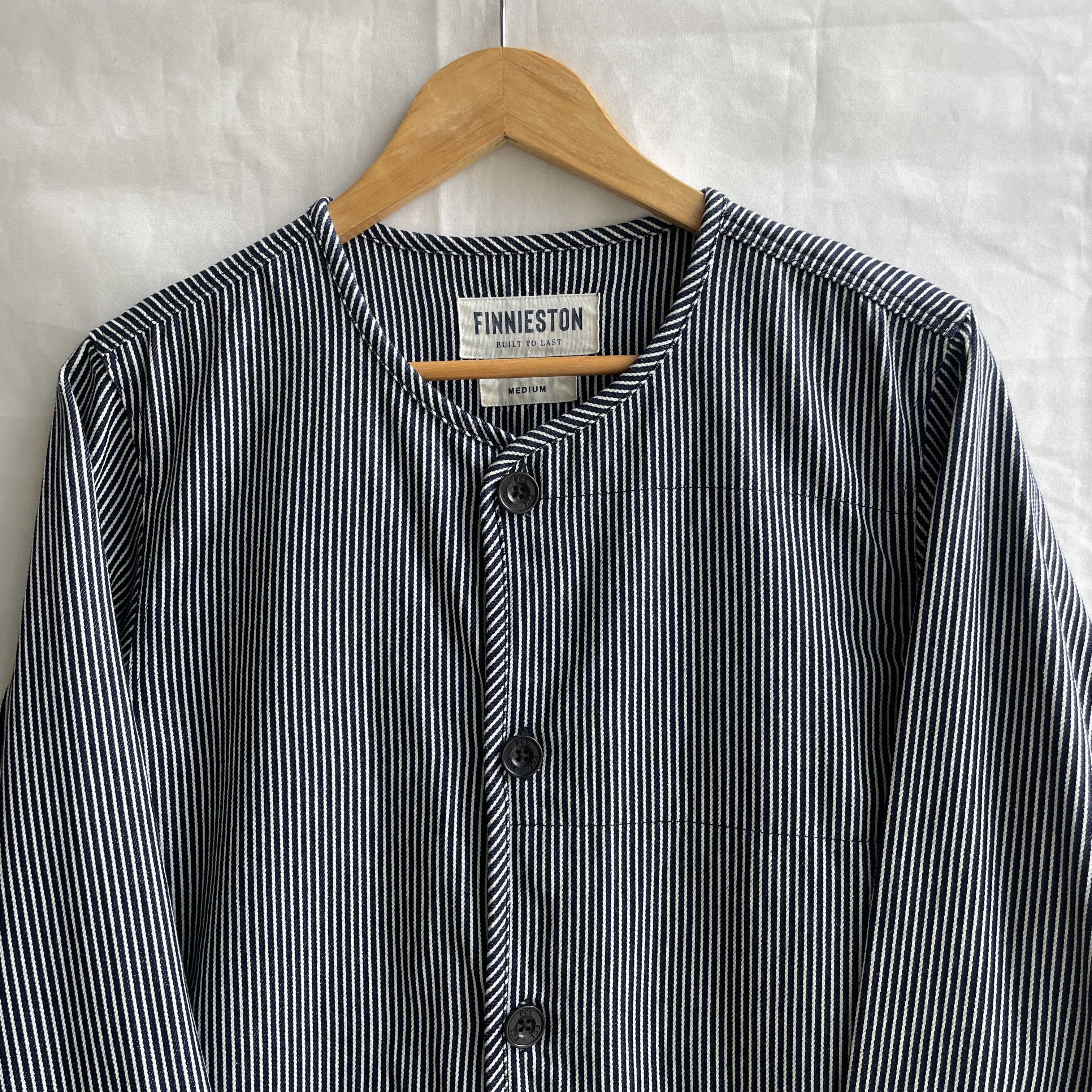 Other Finnieston Collarless Hickory Stripe Chore Work Jacket Size US M / EU 48-50 / 2 - 3 Thumbnail