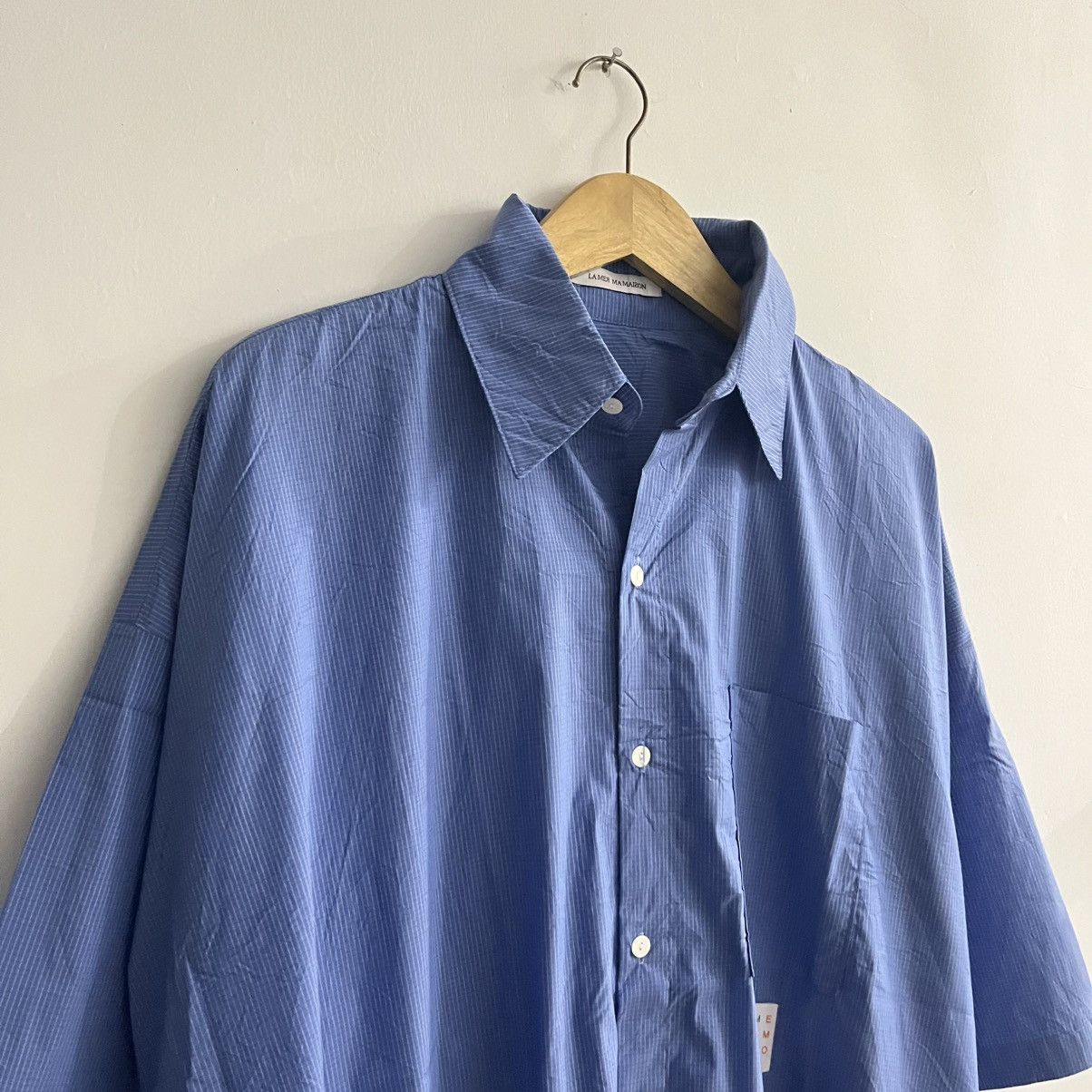 Issey Miyake La mer mamaison - Blue oversized ss button up short Size US XL / EU 56 / 4 - 3 Thumbnail