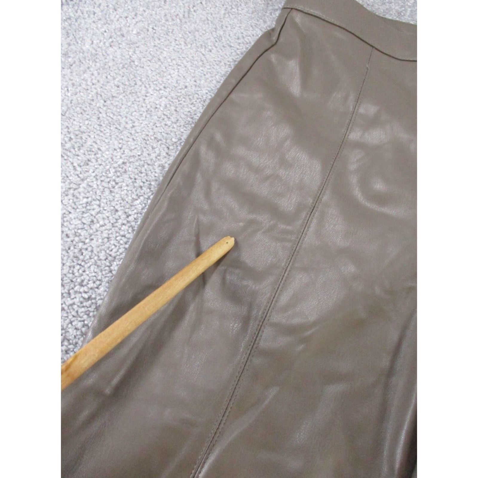 Zara VINTAGE Zara Women's Pants Skinny Ankle Zip Faux Leather Medium Brown 90s Casual Womens Size 32" / US 10 / IT 46 - 2 Thumbnail