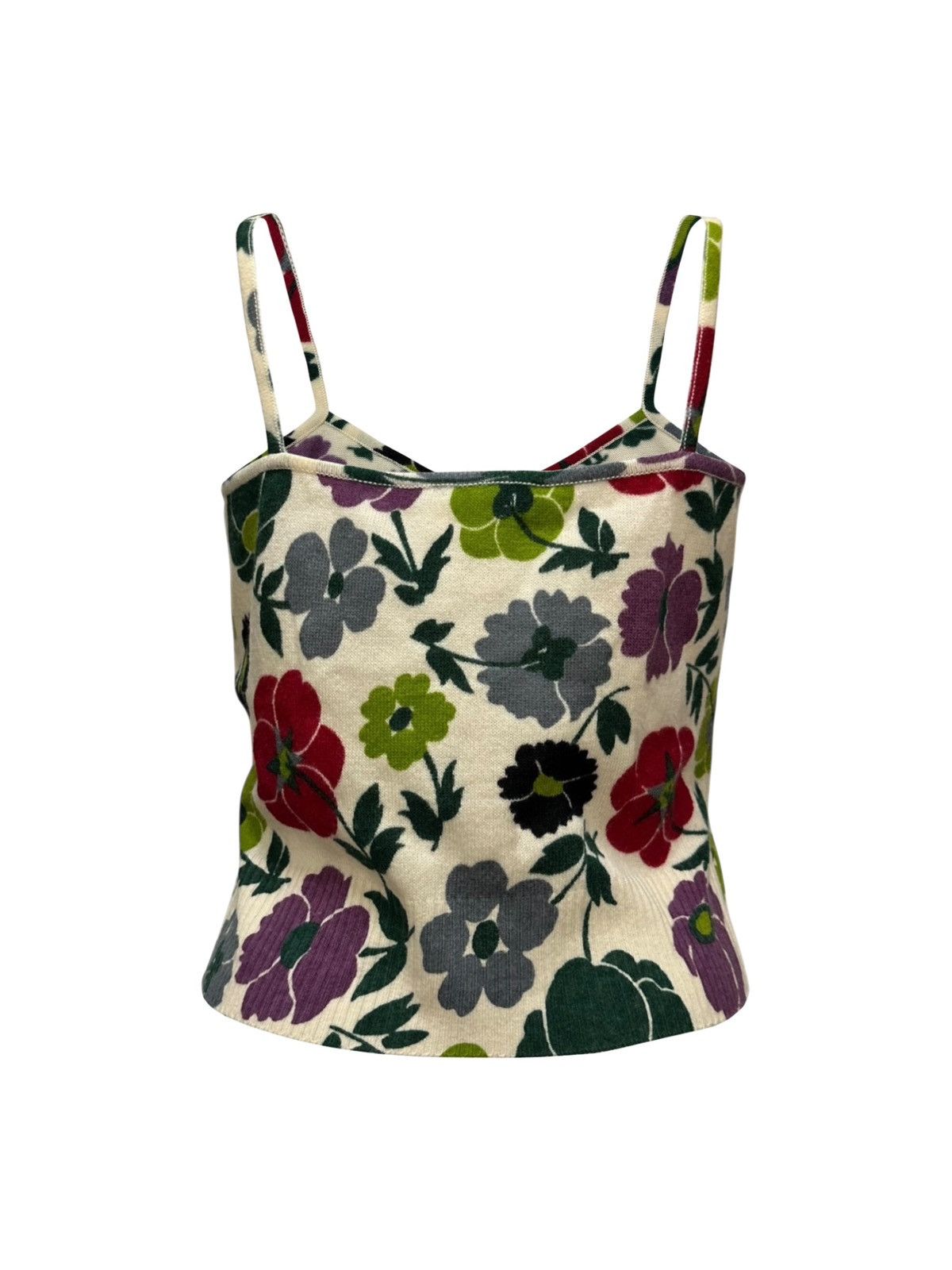 Dior CHRISTIAN DIOR Fall Winter 2001 Floral Print Knit Camisole Size XS / US 0-2 / IT 36-38 - 2 Thumbnail