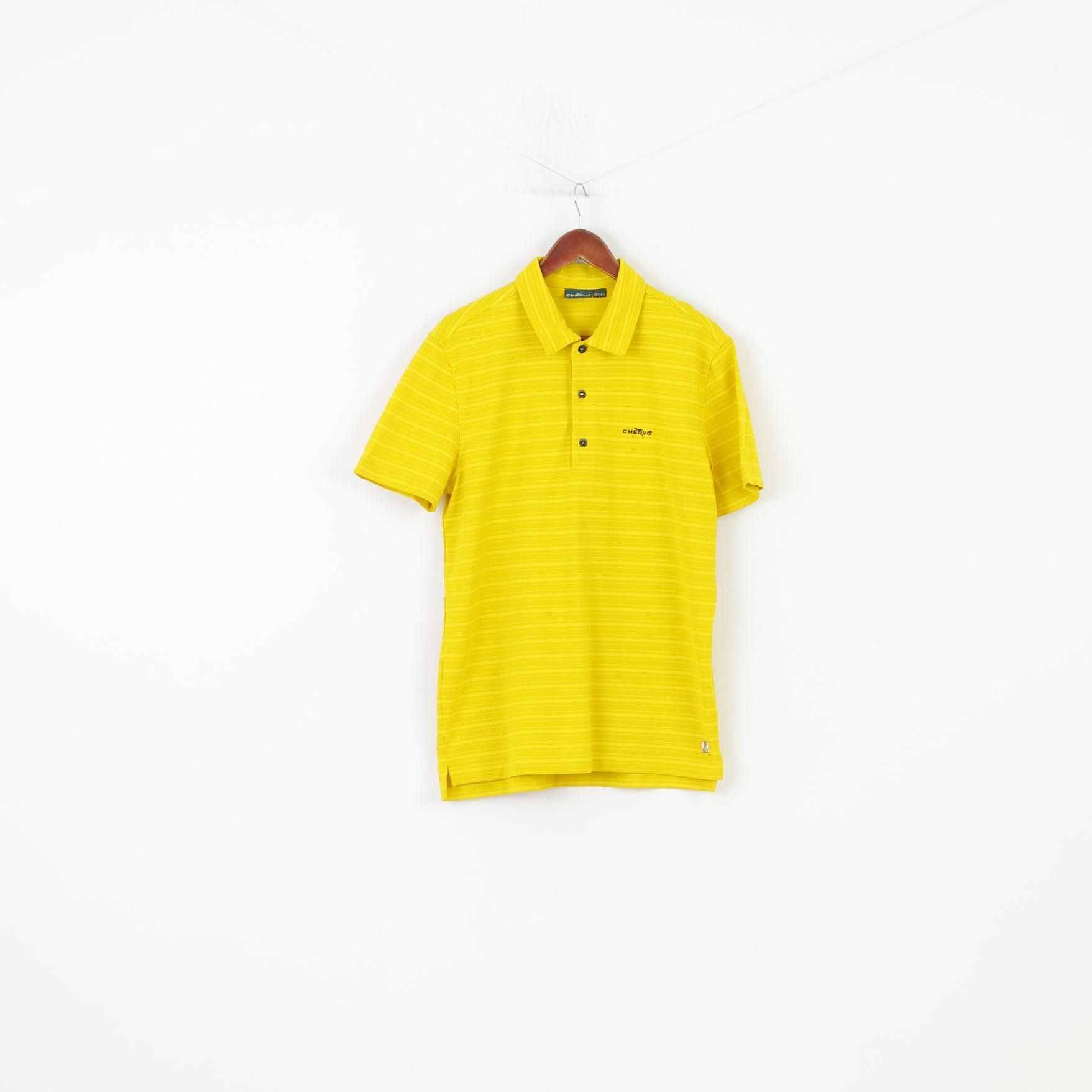 Vintage Chervo Men 50 L Polo Shirt Yellow Polyamid 10477 Size US L / EU 52-54 / 3 - 2 Thumbnail