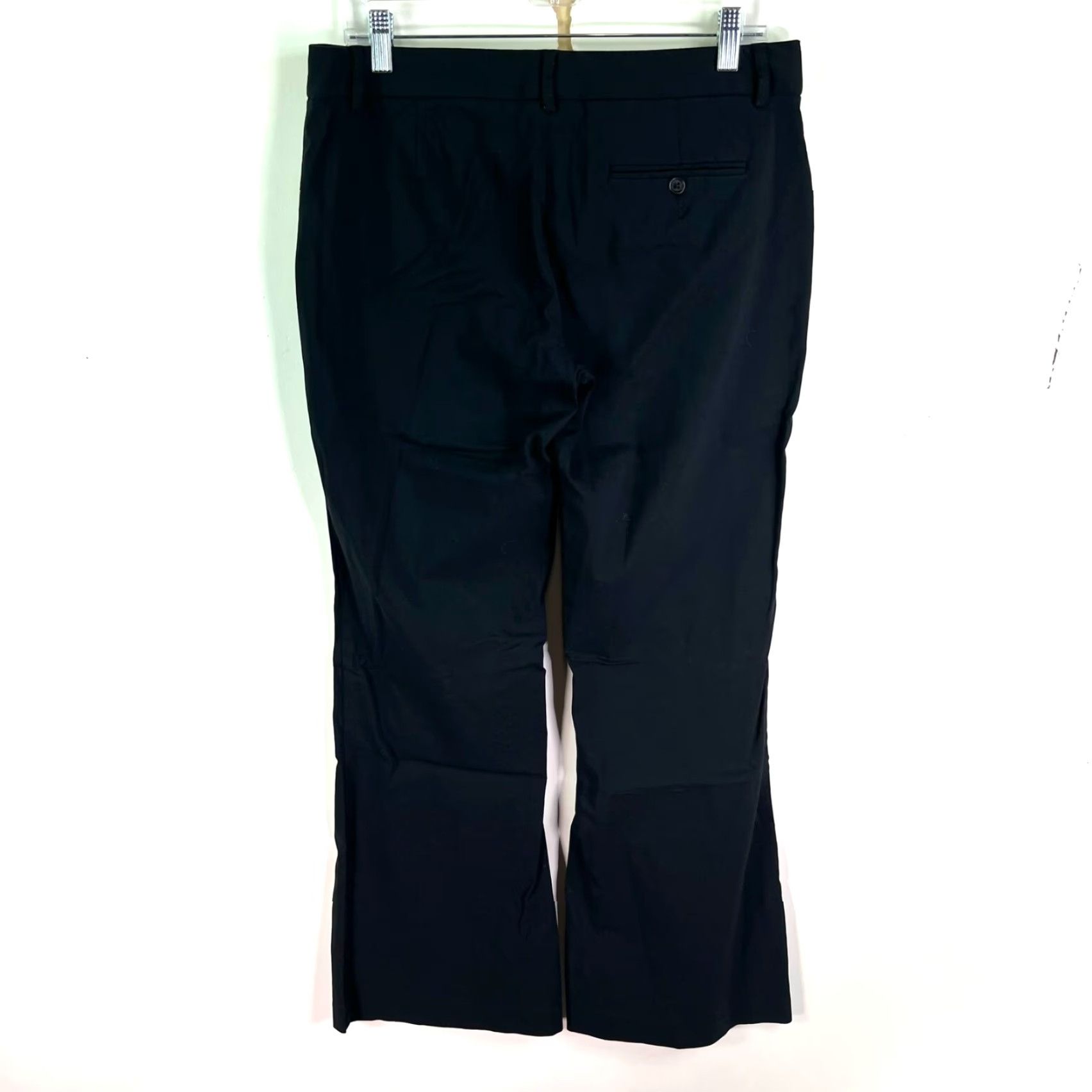 Express Express Black Flared Leg Pants Womens Size 8 32X31 Knit Stretch Pockets High Rise Flat Front Size 30" / US 8 / IT 44 - 7 Thumbnail