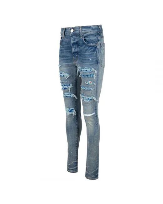 Amiri o1gr1nt0924 Silk Pj Thrasher Jean in Clay Indigo Size US 32 / EU 48 - 4 Thumbnail