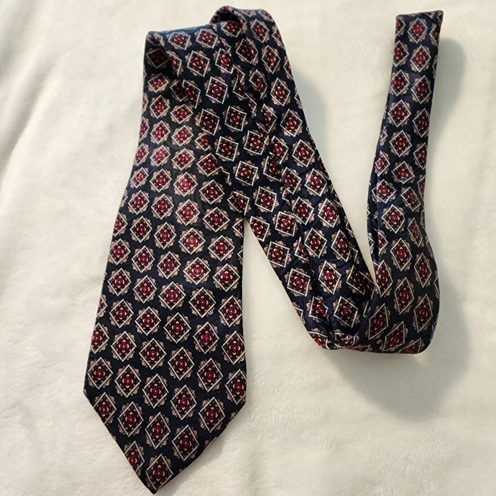 Bert Pulitzer Vintage Bert Pulitzer Silk Diamond Red Neck Tie Made in USA Size ONE SIZE - 2 Thumbnail