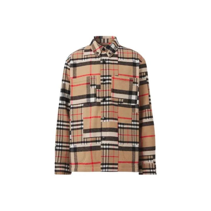 Burberry SS22 Plaid Wool Long Sleeve Shirt