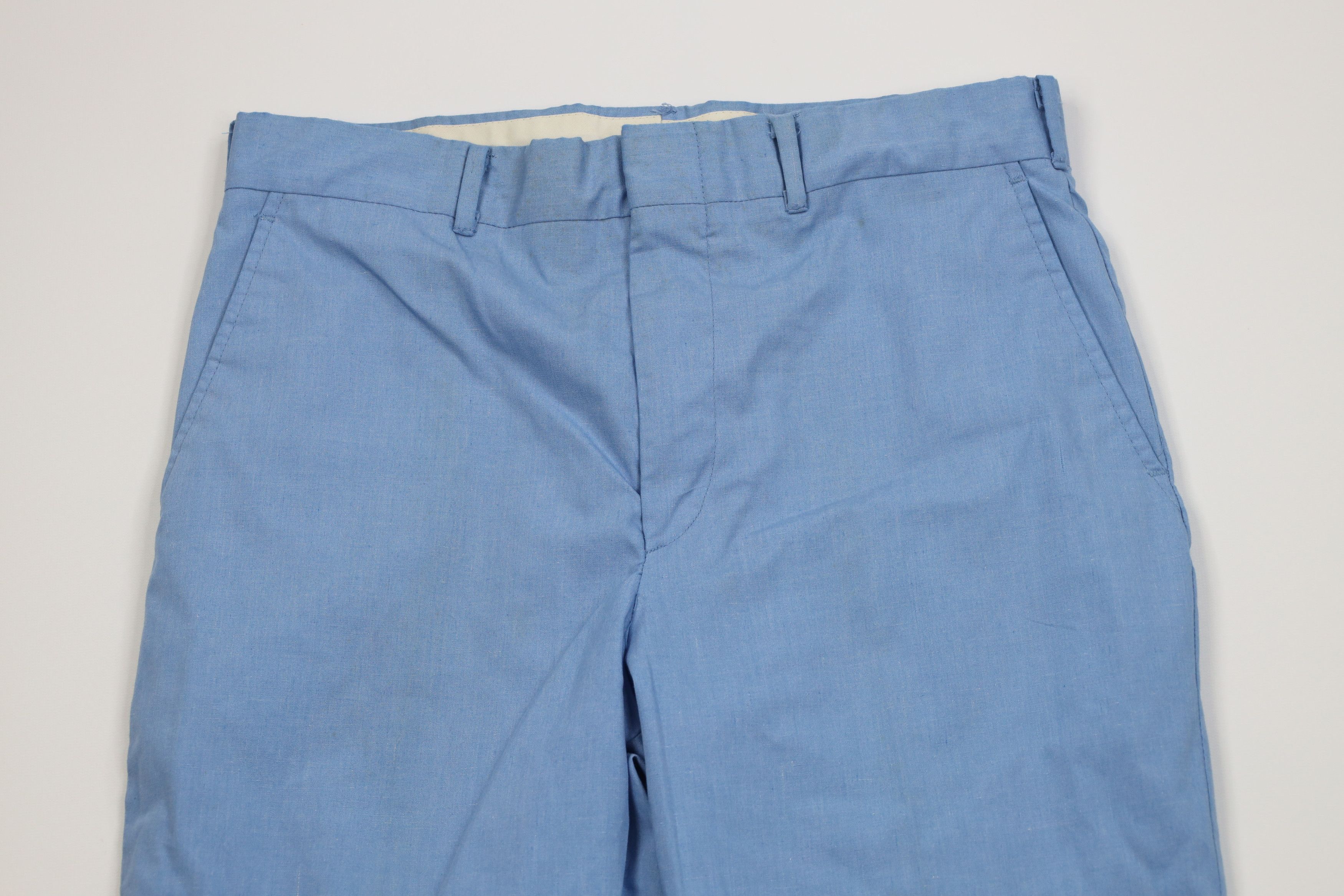 Vintage Vintage 70s Streetwear Chambray Flared Wide Leg Chino Pants Size US 32 / EU 48 - 2 Thumbnail