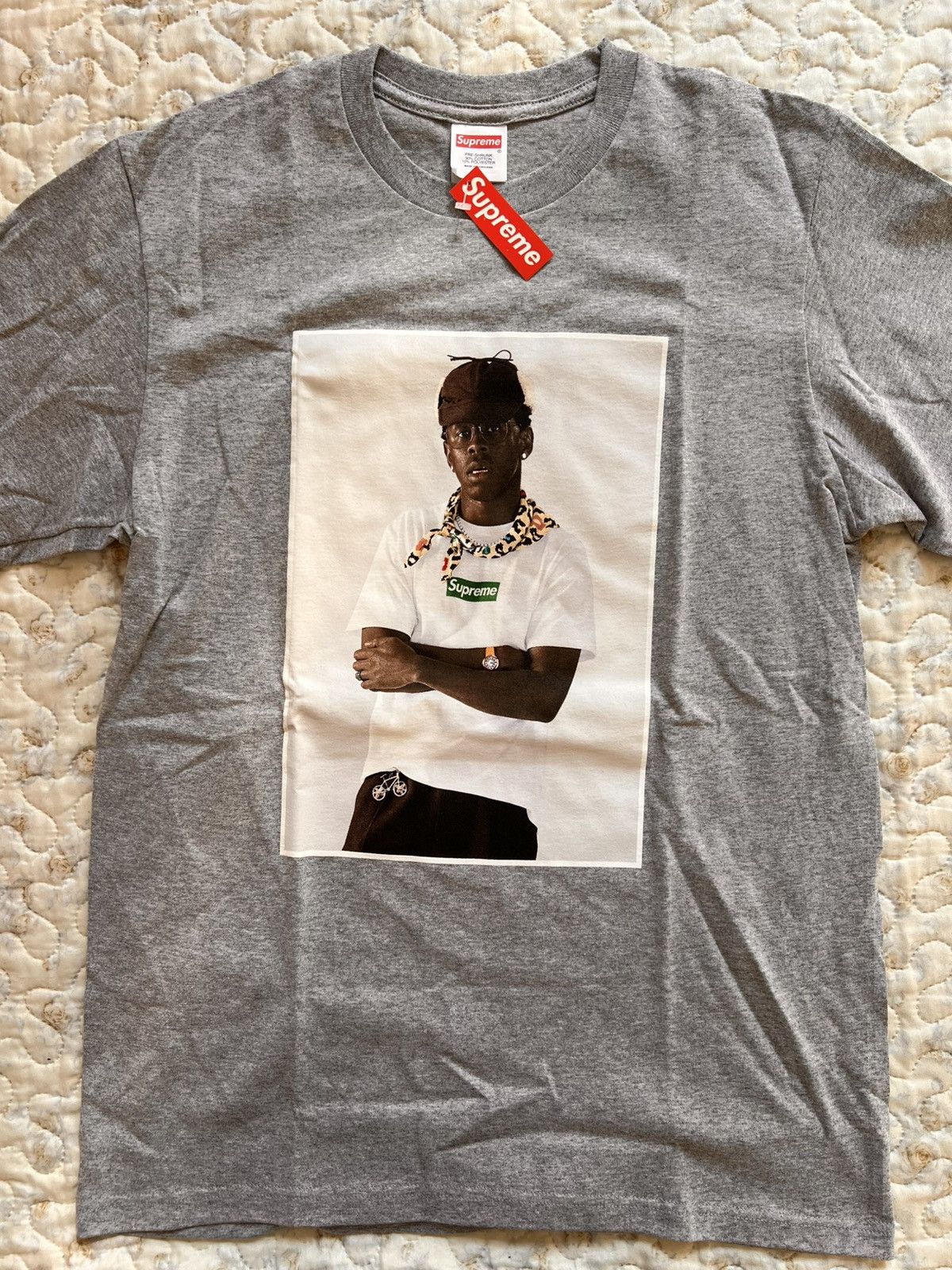 S Supreme x Tyler the Creator phot tee Tshirt grey box logo