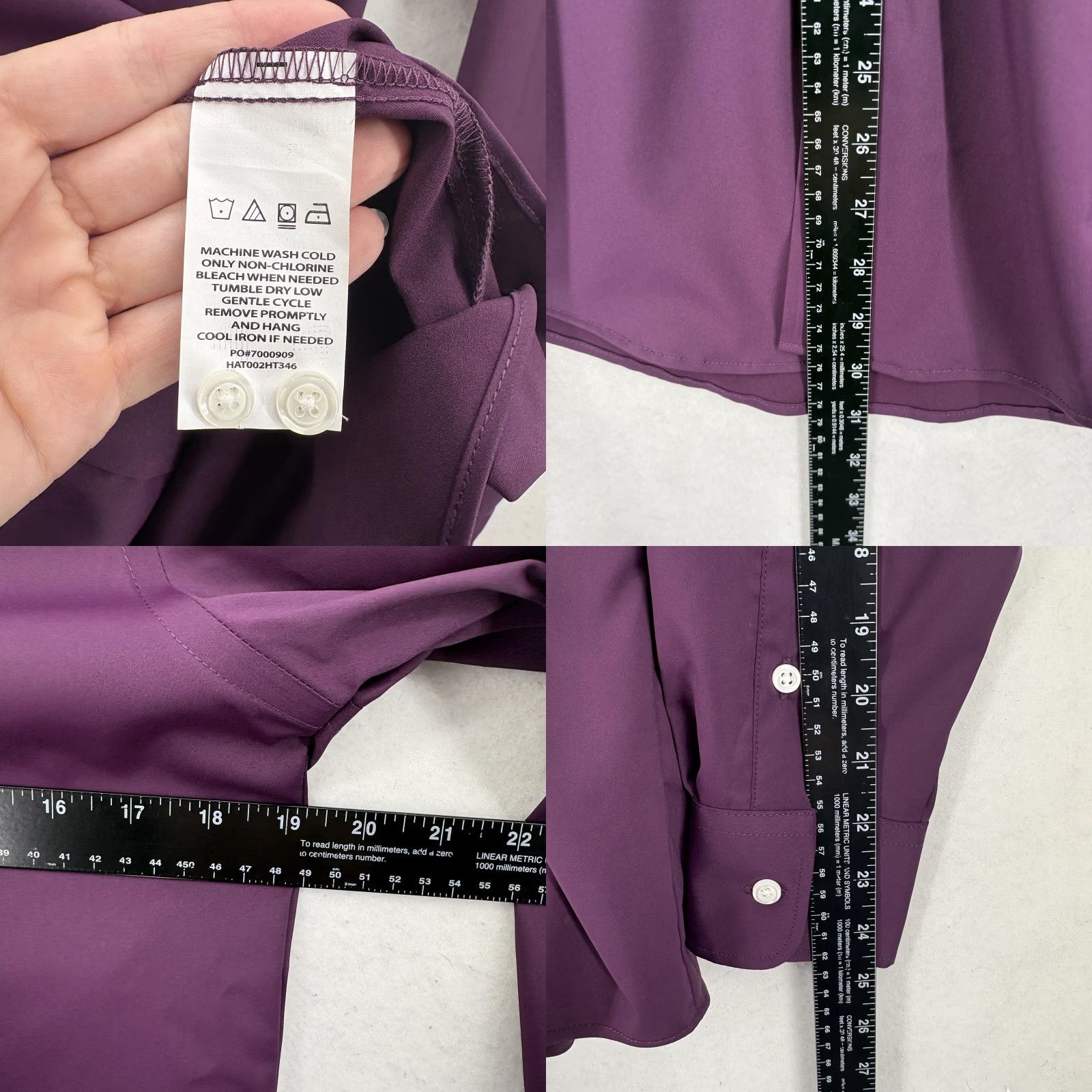 Haggar Haggar Mens Dress Shirt 14-14.5 32/33 Purple Premium Performance Slim Fit NWT Non-Iron Moisture Wicking Stretch 93% Polyester 7% Spandex Long Sleeve Size US M / EU 48-50 / 2 - 8 Thumbnail