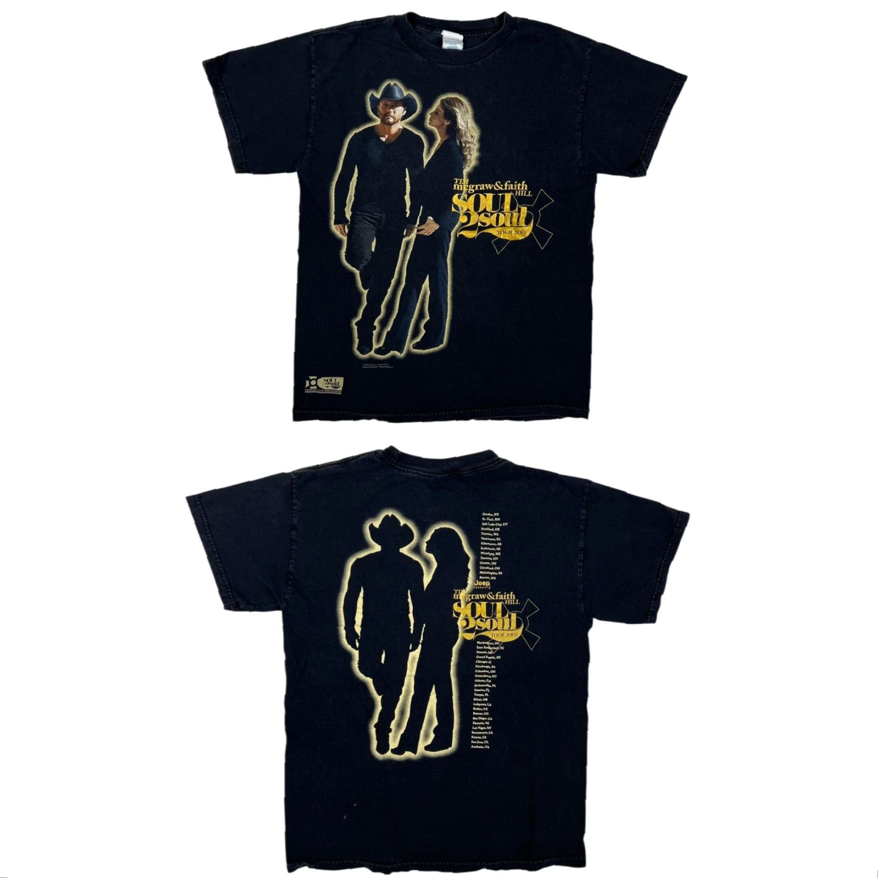 Vintage VINTAGE Tim McGraw Faith Hill Soul 2 Soul Tour T-Shirt Size Medium Black Concert Shirt Mens Size US M / EU 48-50 / 2 - 2 Thumbnail