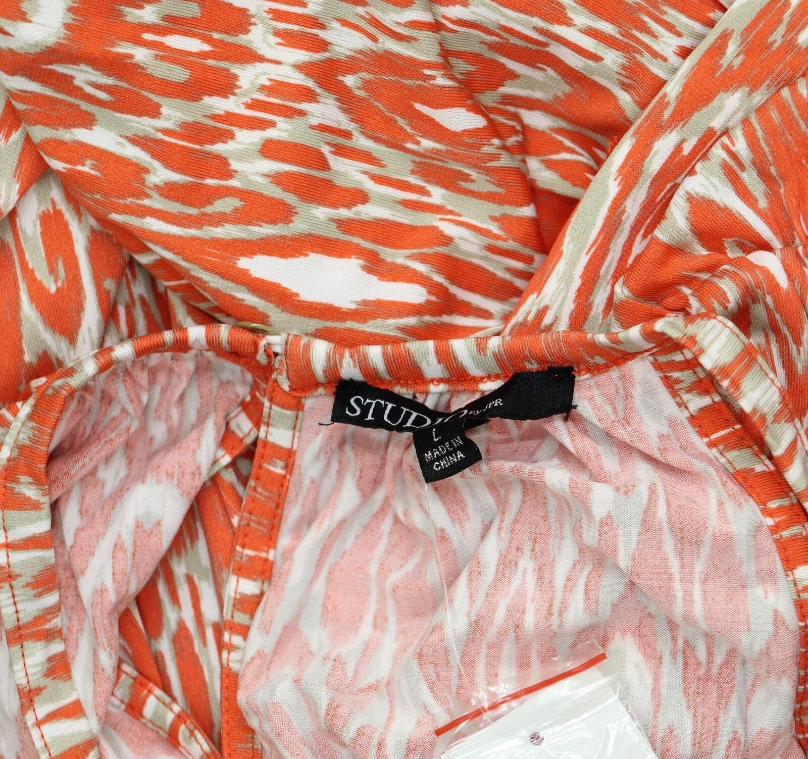 Other Nwt Studio By Jpr Knit Jumpsuit Peach Echo Orange Multi L Size 36" / US 14 / IT 50 - 4 Thumbnail