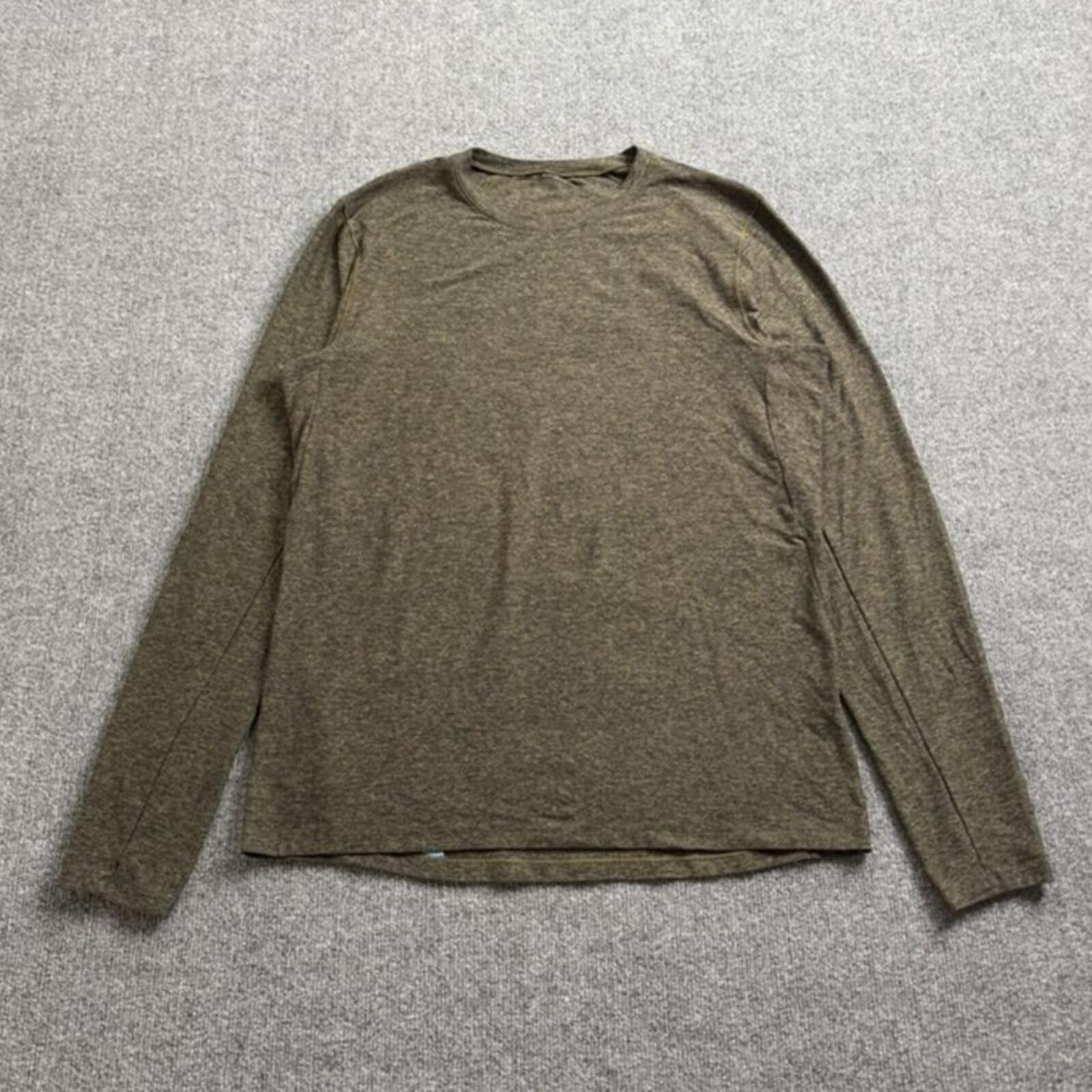 Lululemon Lululemon Surge Warm Long Sleeve Shirt Green Brown L Size US L / EU 52-54 / 3 - 1 Thumbnail