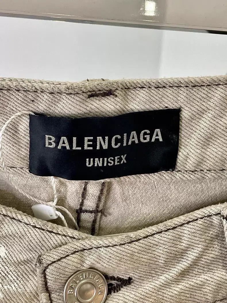 Balenciaga Balenciaga size S Graffiti print mid-rise cement wide-leg Size US 27 - 3 Thumbnail